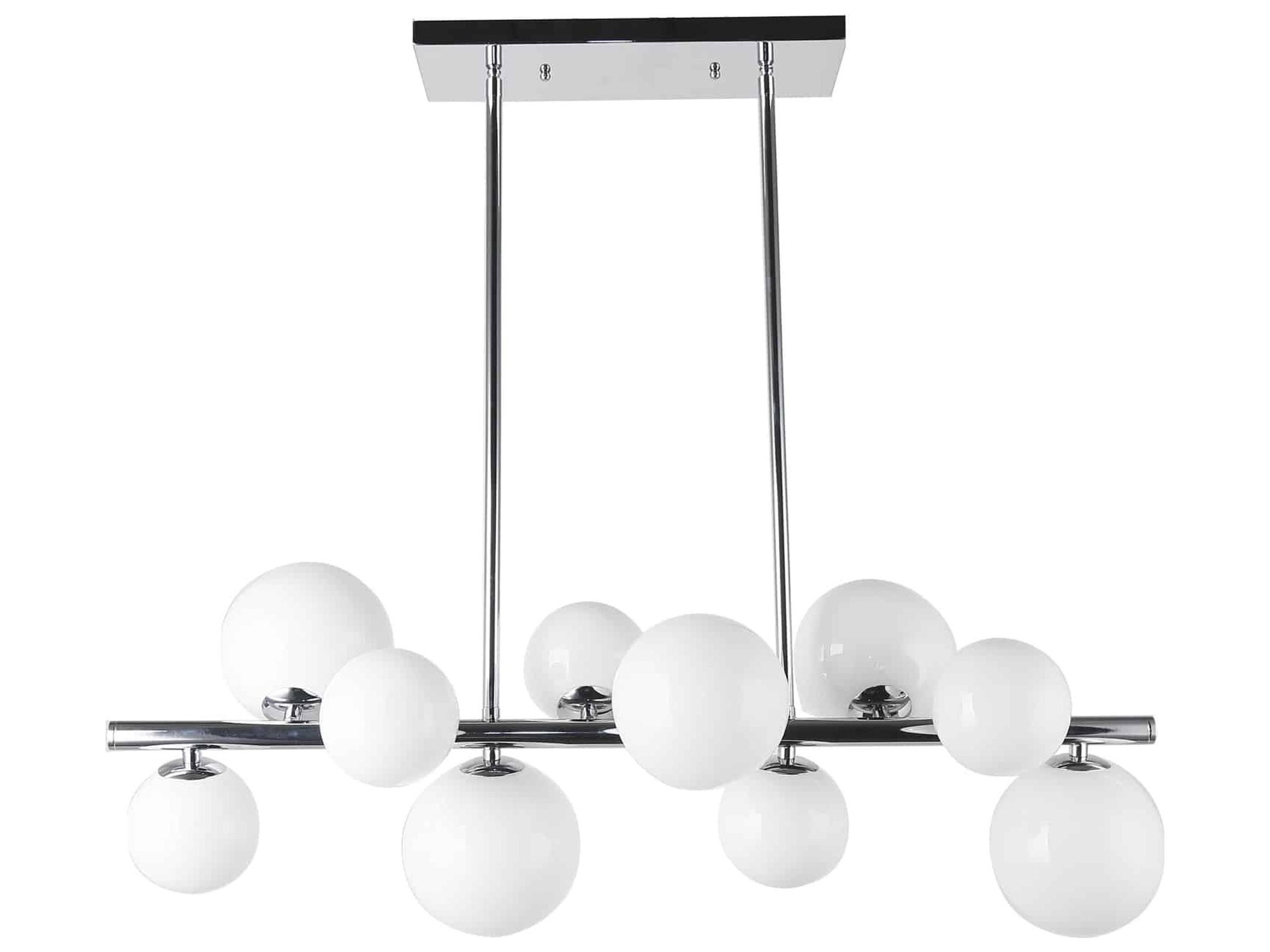 Glasgow 10-Light Polished Chrome Globe Island Pendant