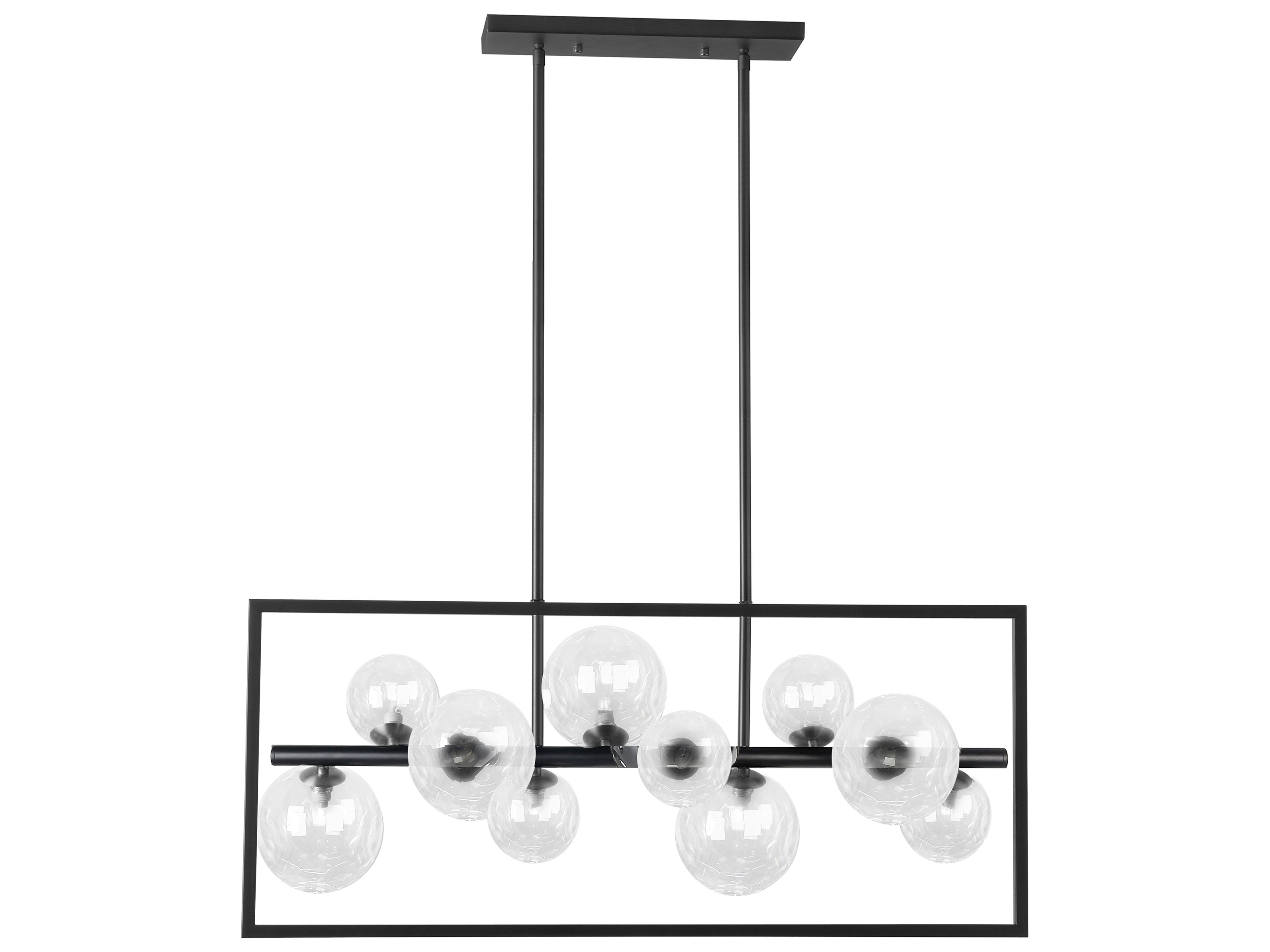 Glasgow 10-Light Matte Black Geometric Island Pendant