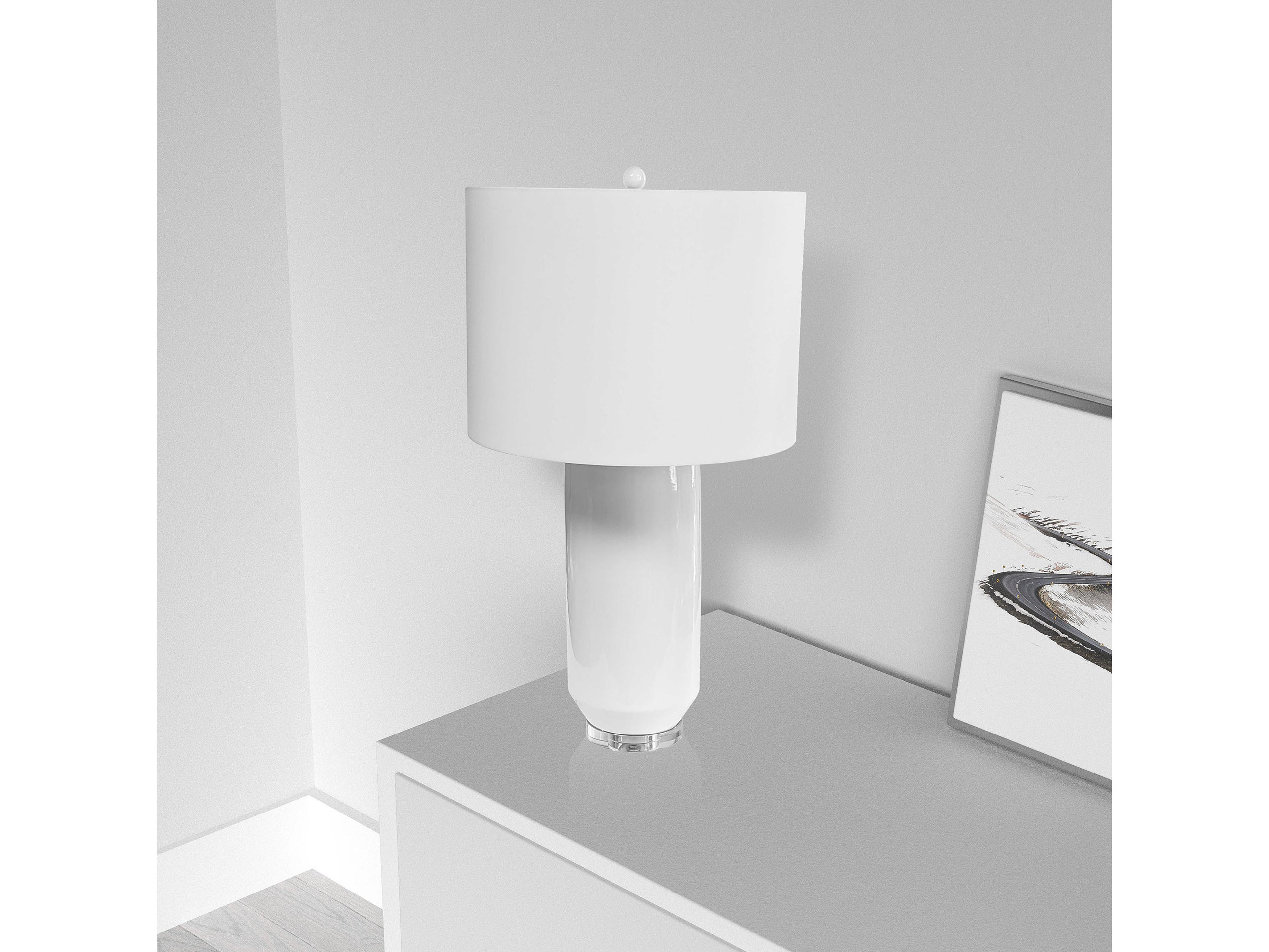 Dainolite Goliath White Fabric Buffet Lamp