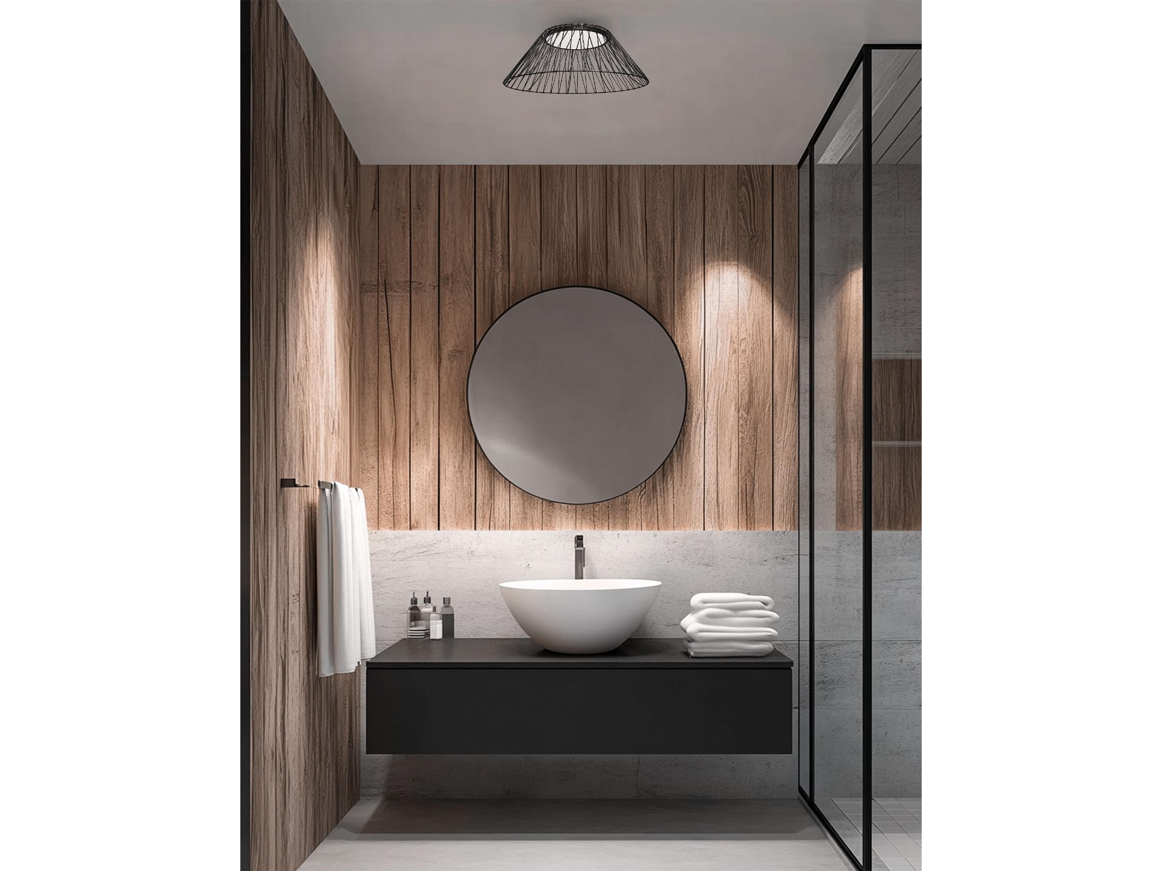 Dainolite Georgette 1-Light Black Flush Mount