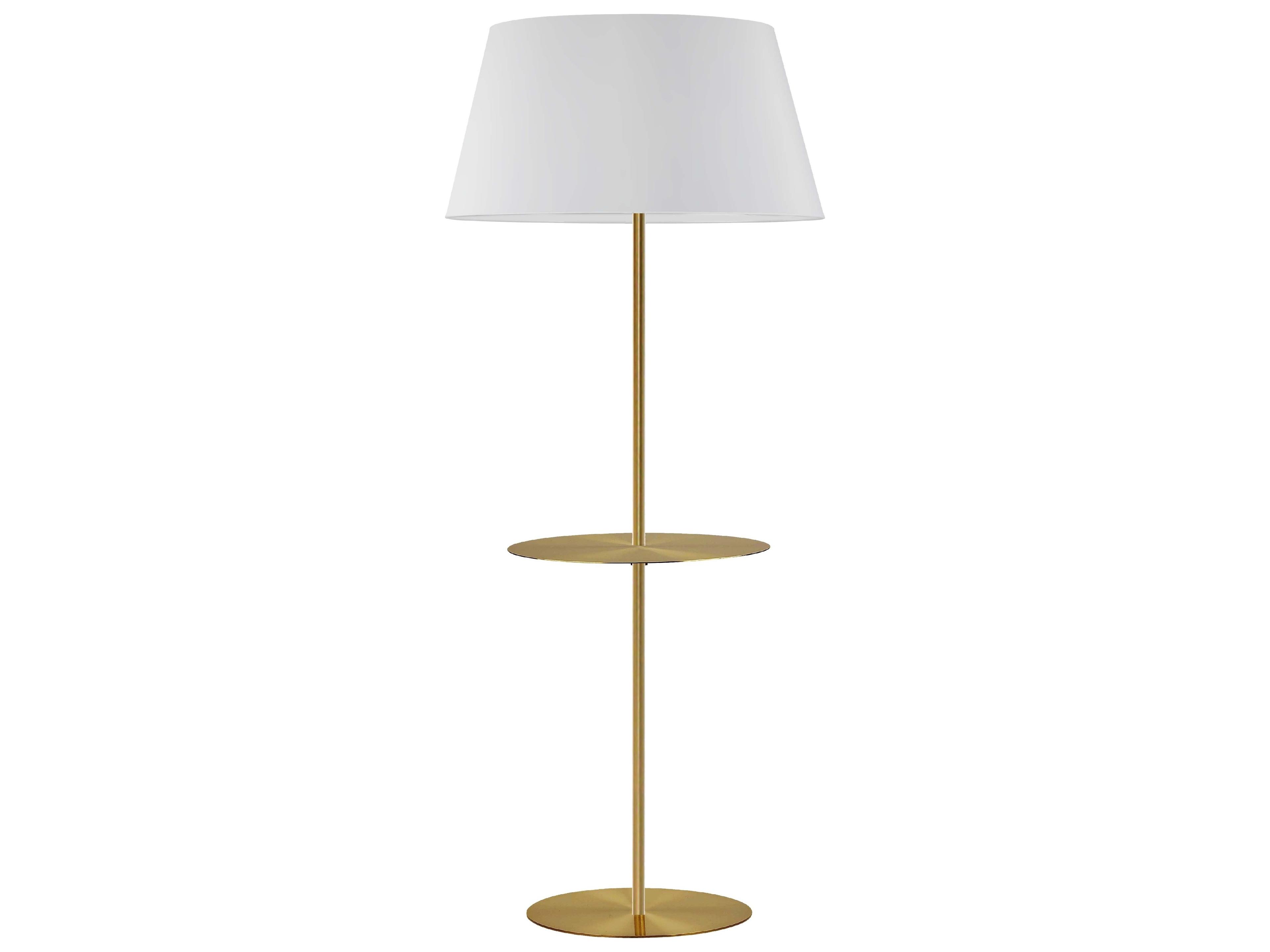 Gretchen Aged Brass White Fabric Floor Lamp