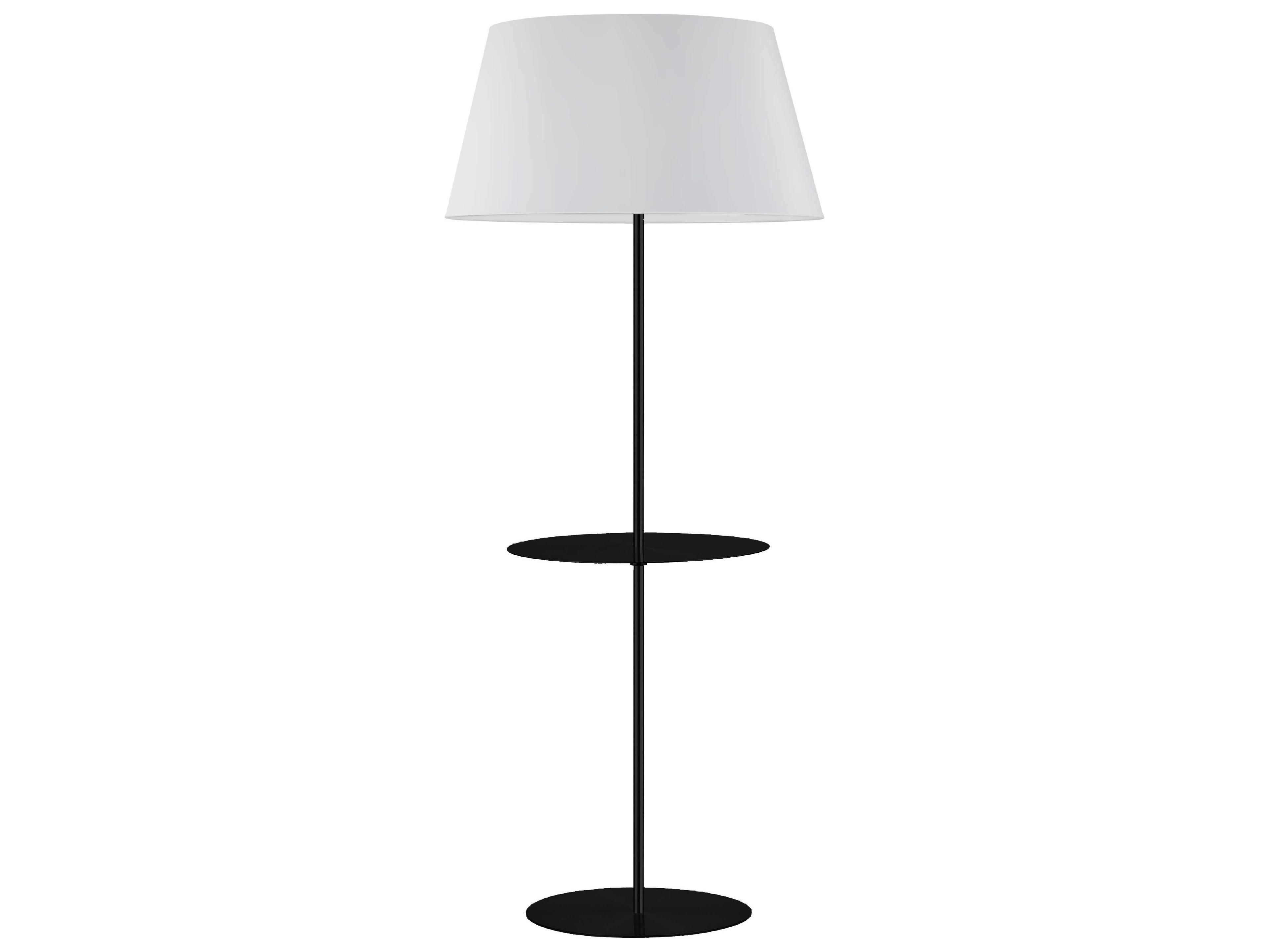 Gretchen Matte Black White Fabric Floor Lamp