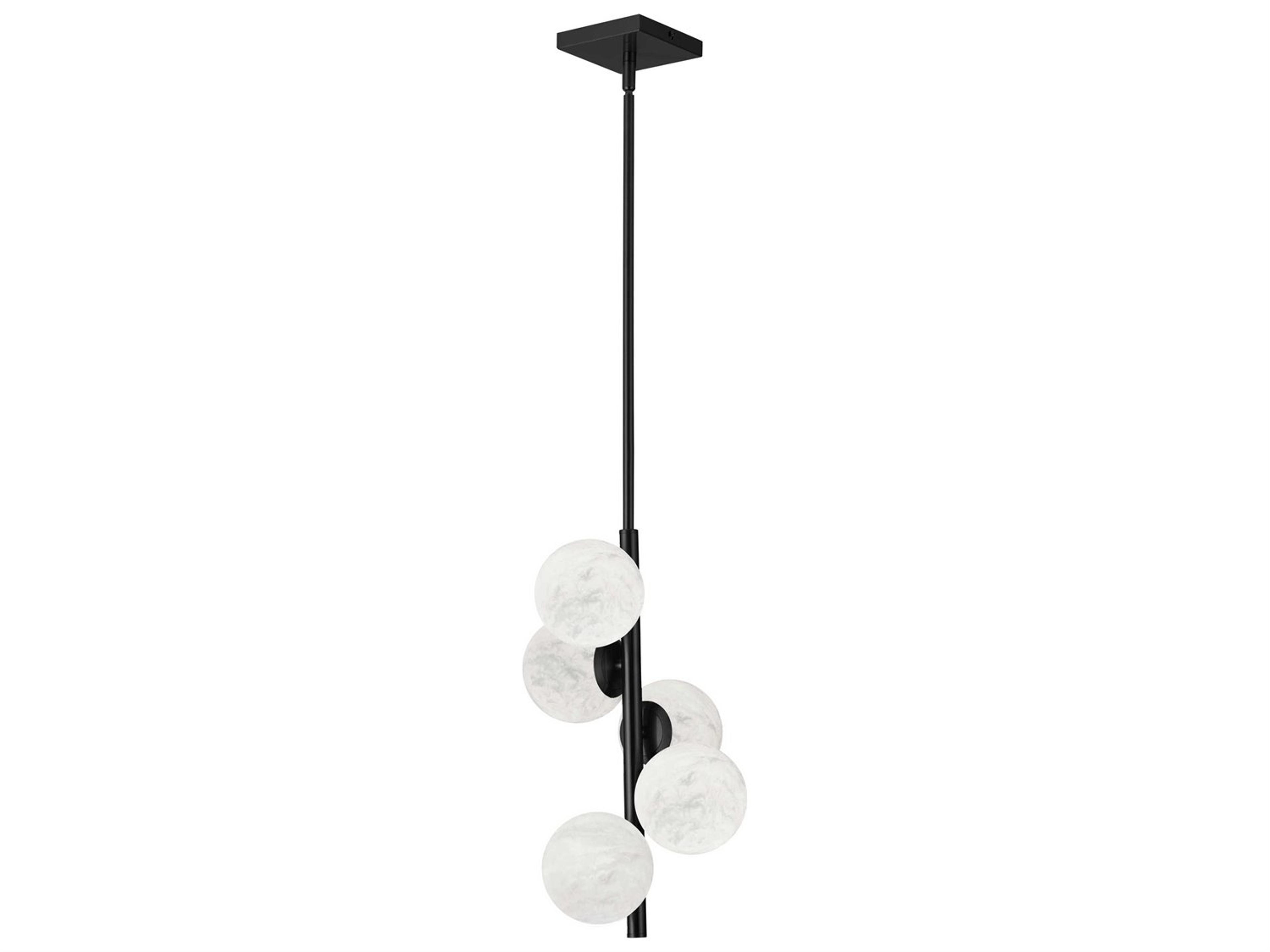Dainolite Giovanna 5-Light Matte Black Globe Mini Pendant