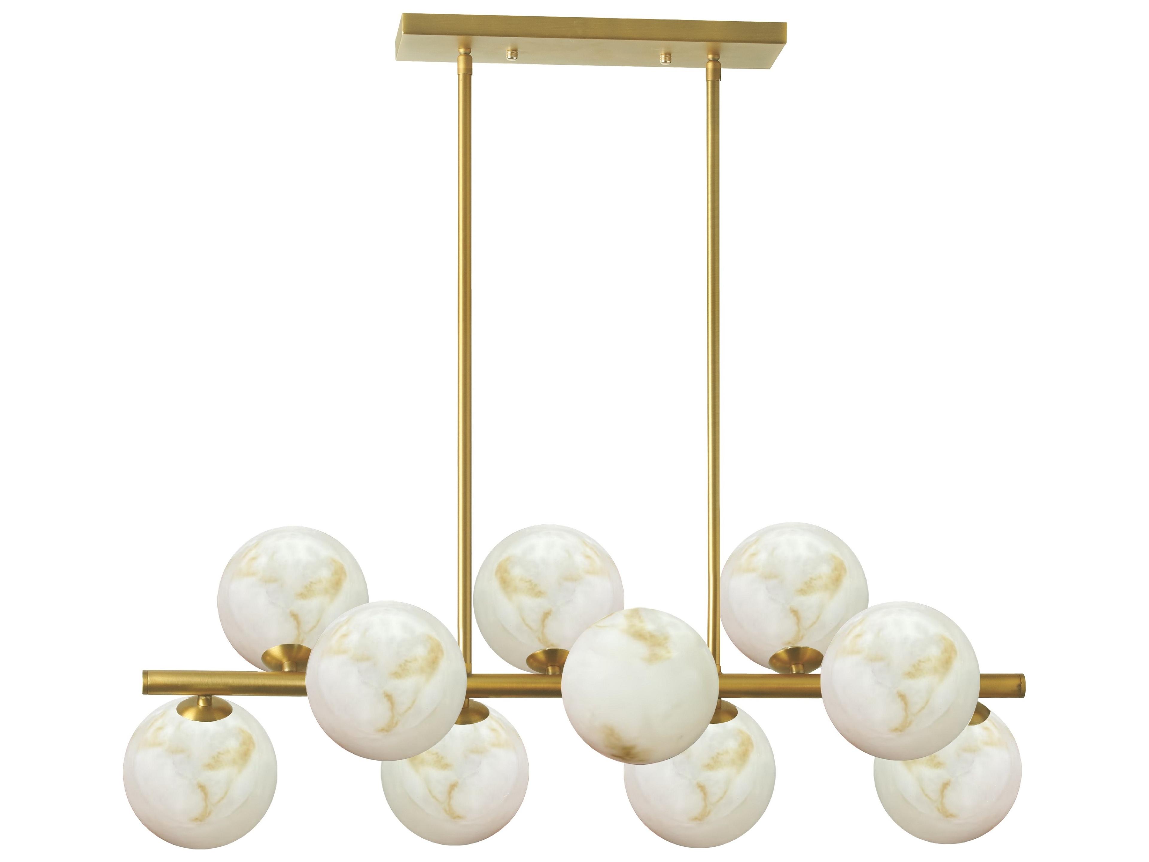 Giovanna 10-Light Aged Brass Globe Island Pendant