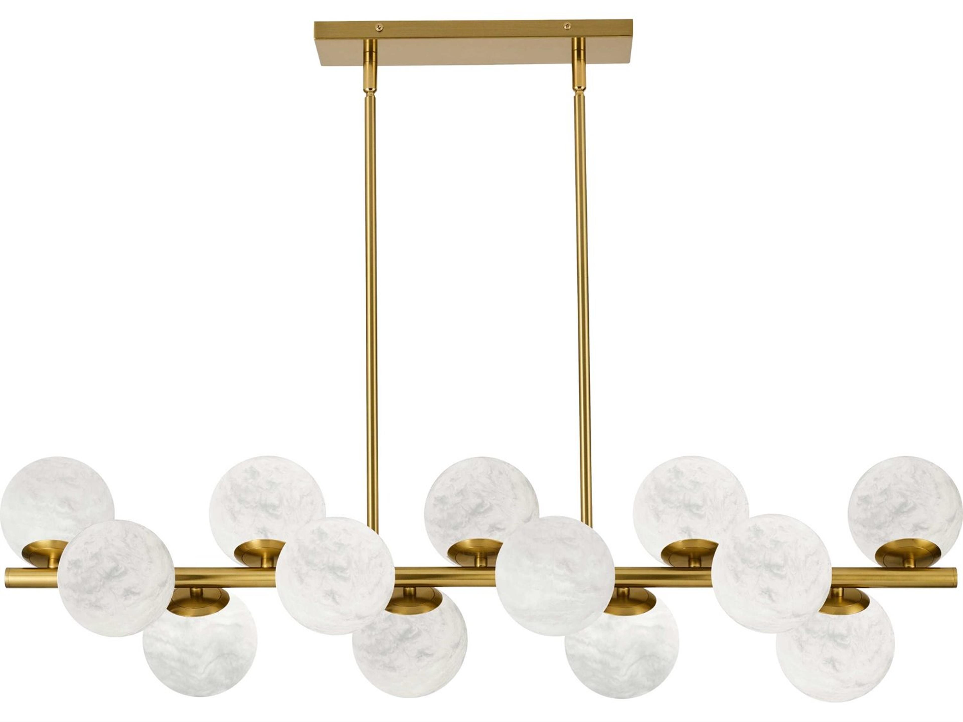 Giovanna 13-Light Aged Brass Globe Island Pendant