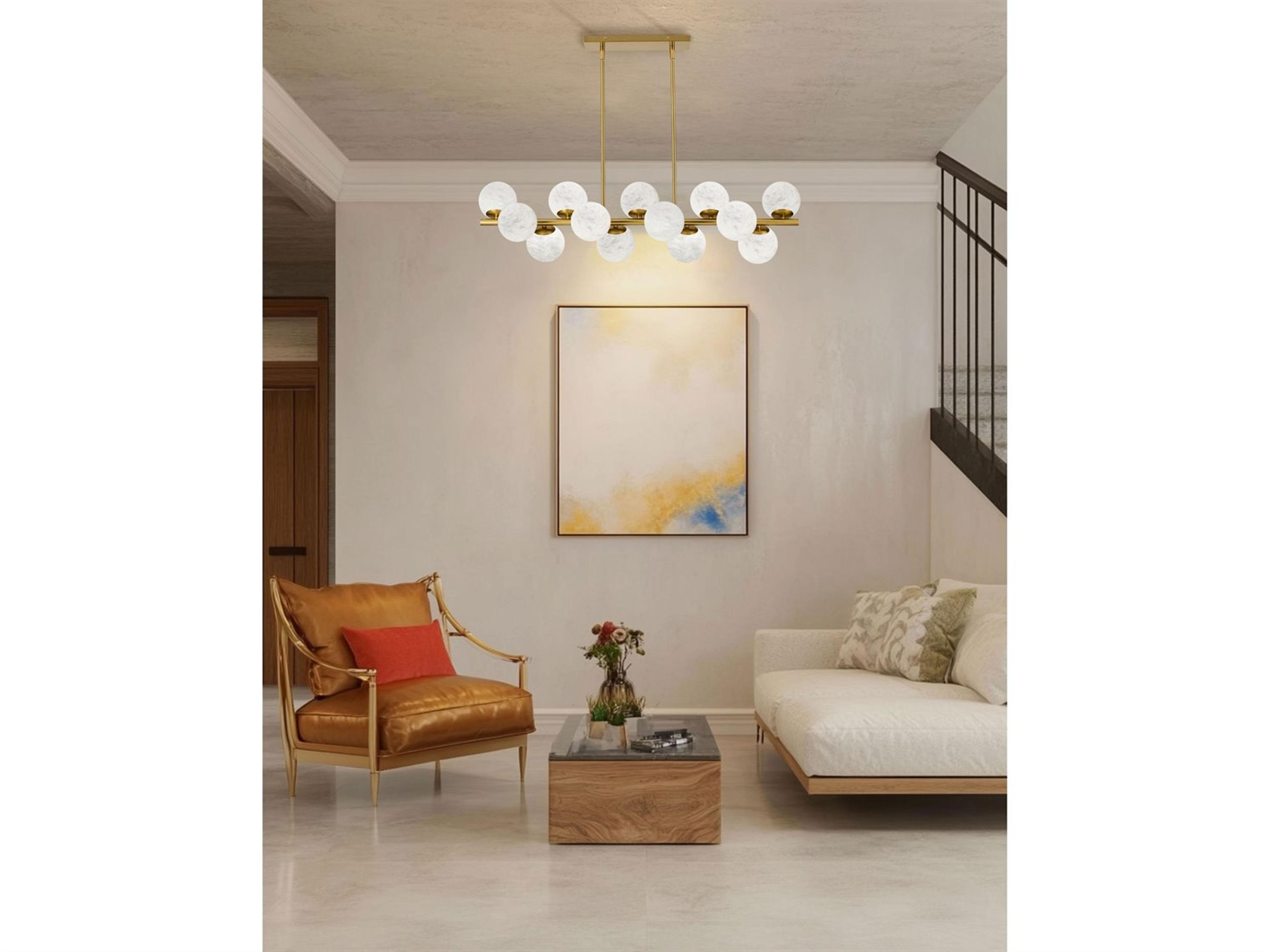 Dainolite Giovanna 13-Light Aged Brass Globe Island Pendant