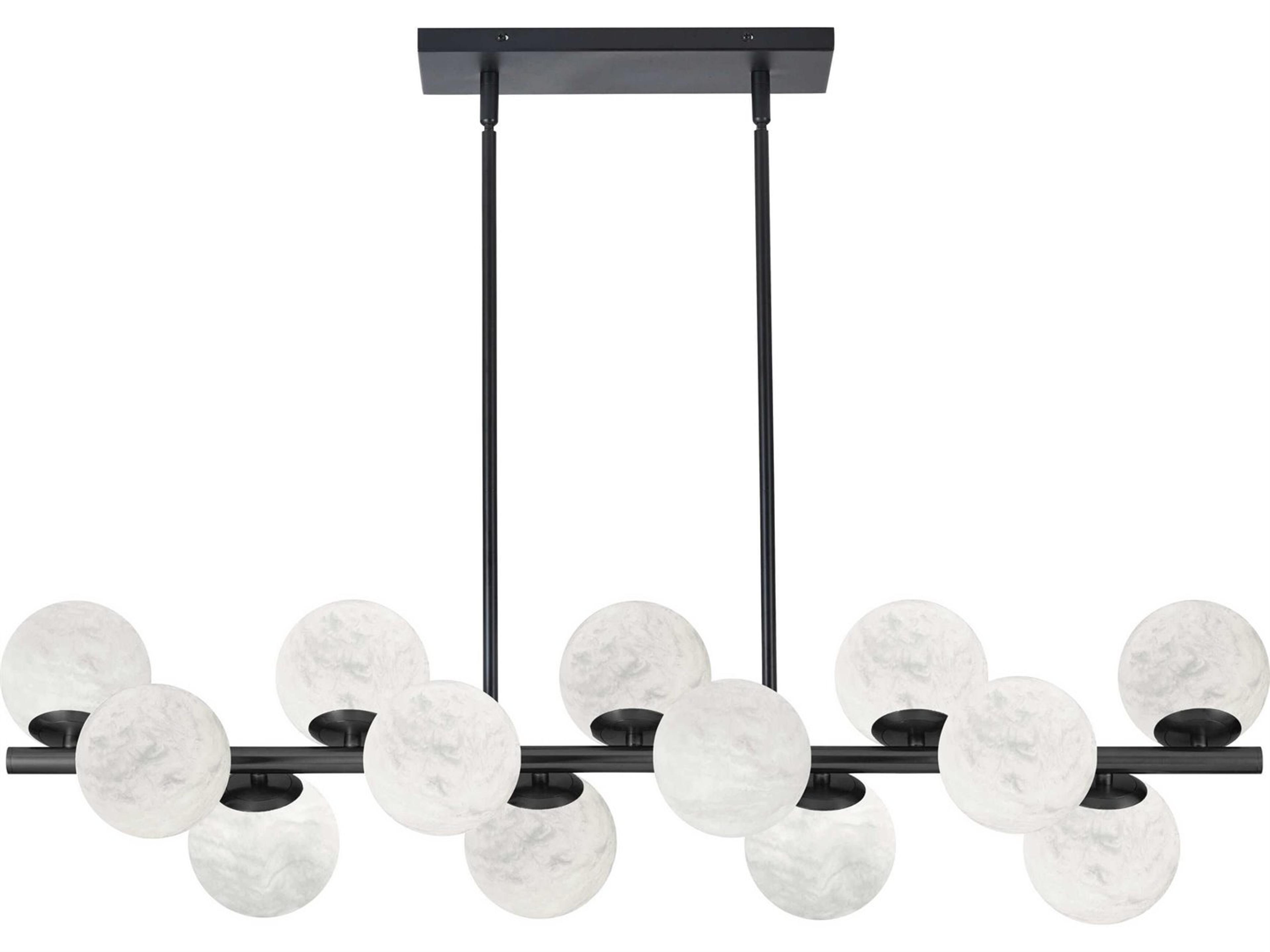 Giovanna 13-Light Matte Black Globe Linear Island Pendant