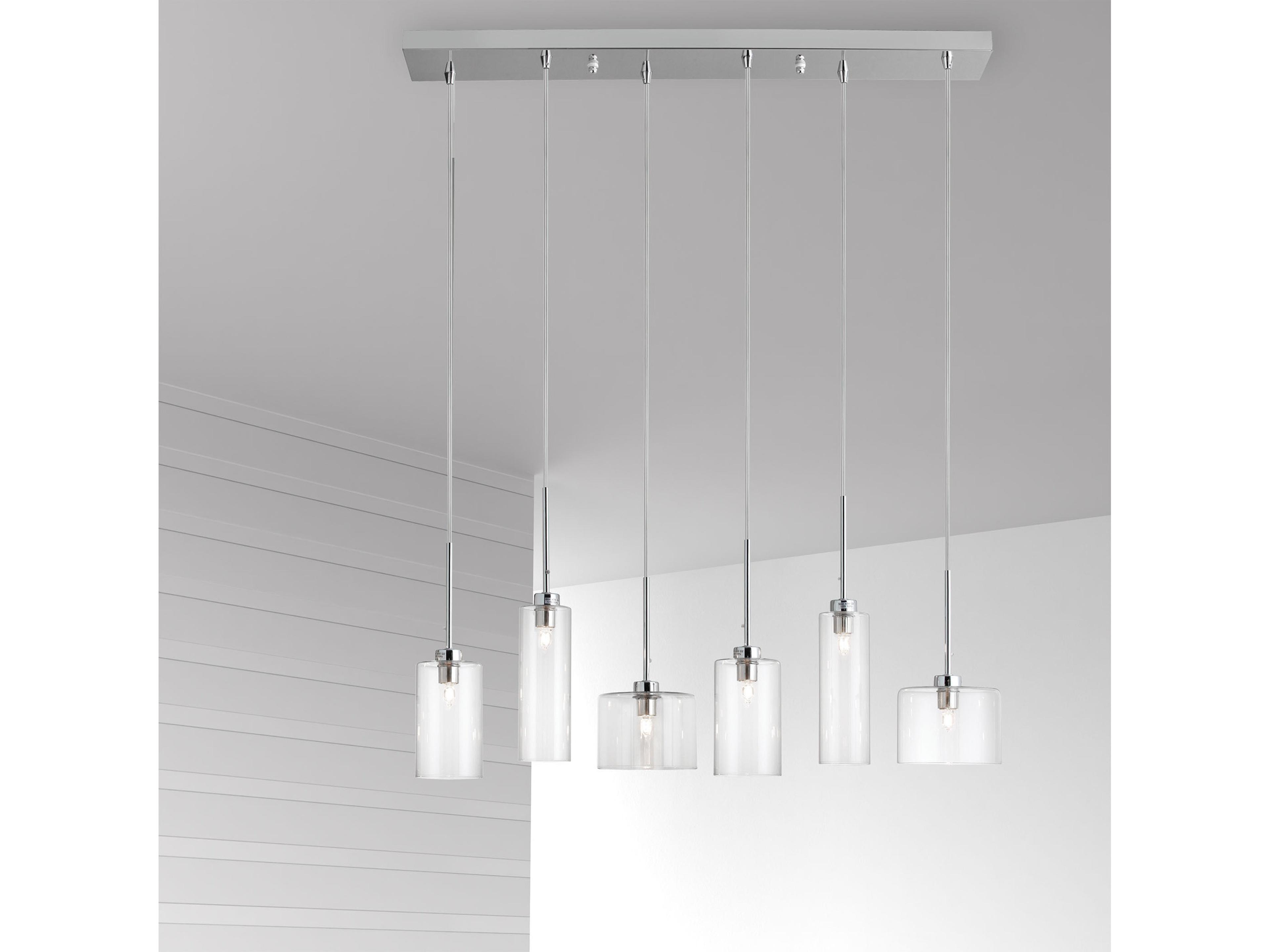 Dainolite Industrial Chic 6-Light Polished Chrome Linear Island Pendant