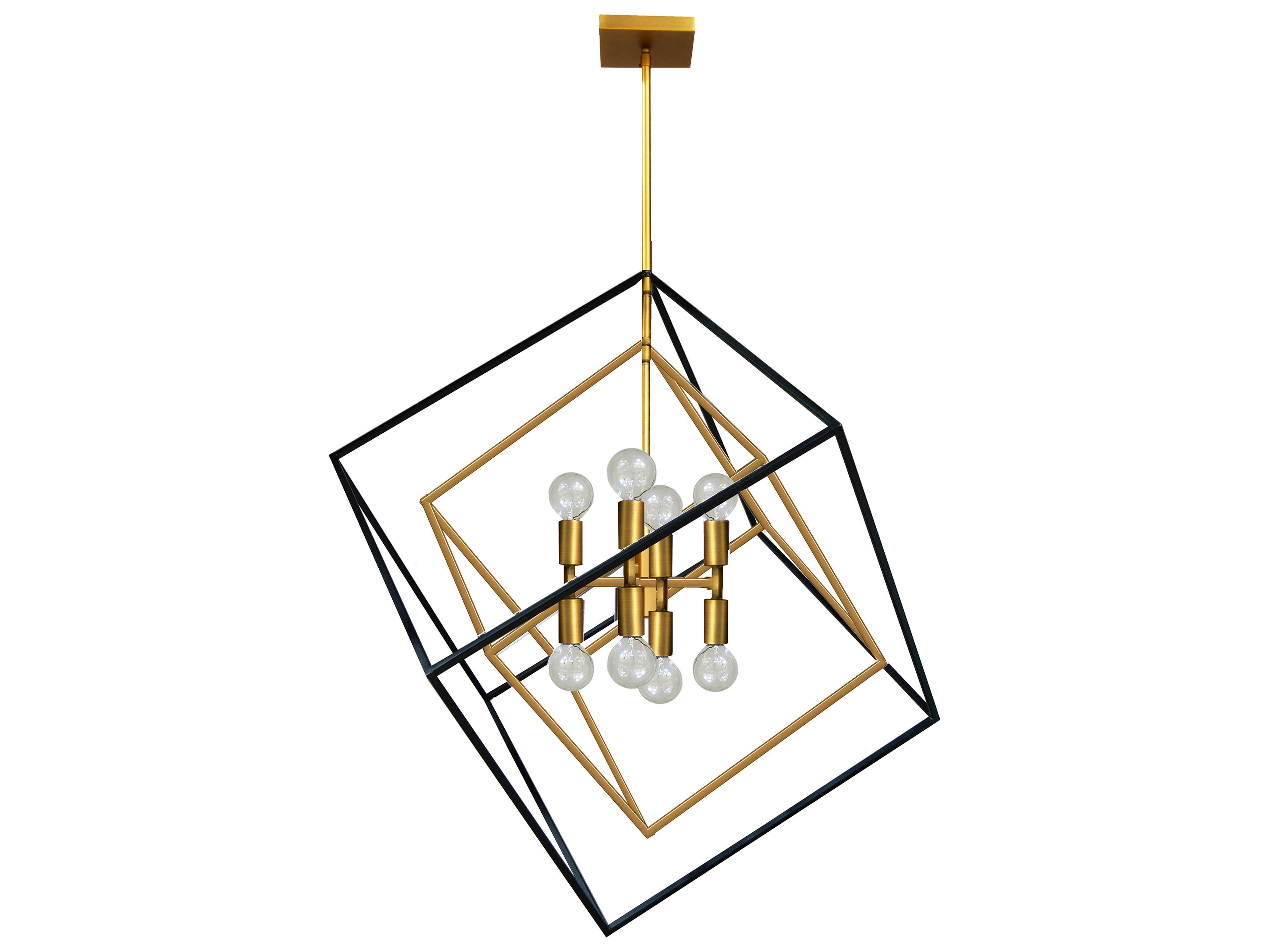 Kappa 8-Light Vintage Bronze Matte Black Geometric Pendant