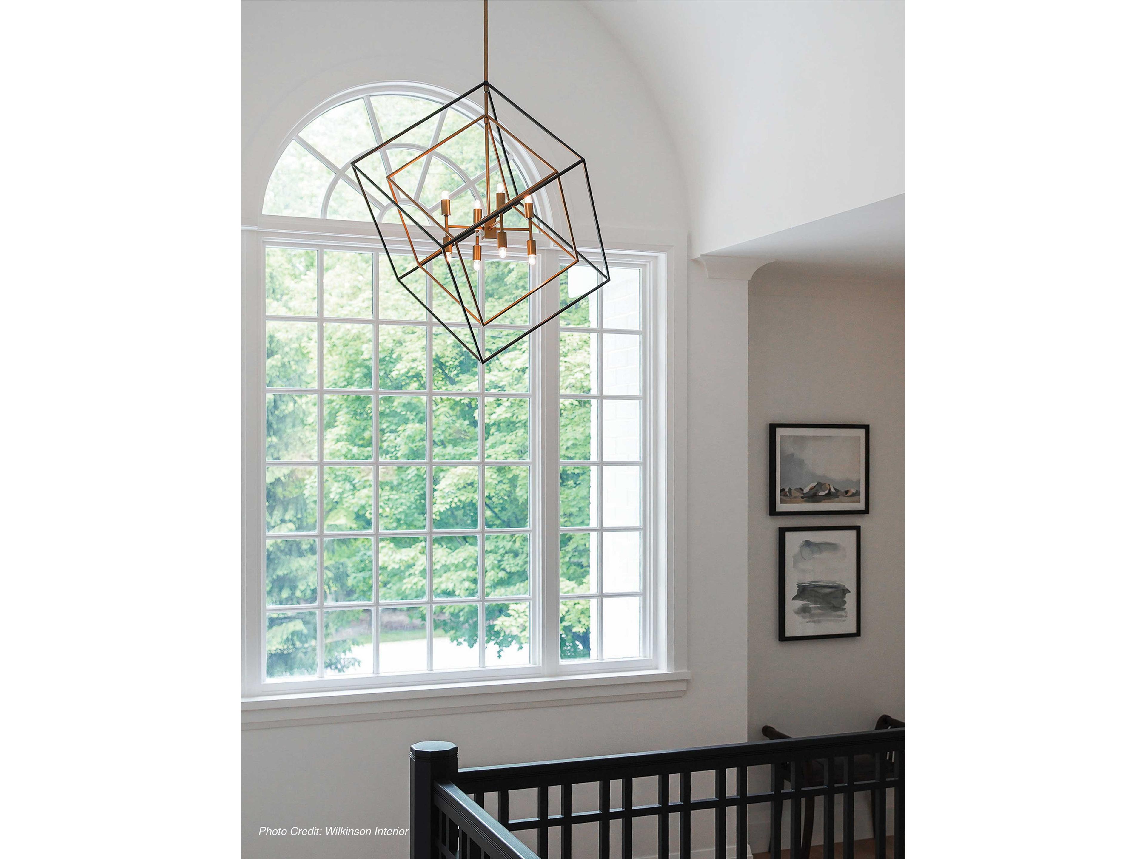 Dainolite Kappa 8-Light Vintage Bronze Matte Black Geometric Pendant