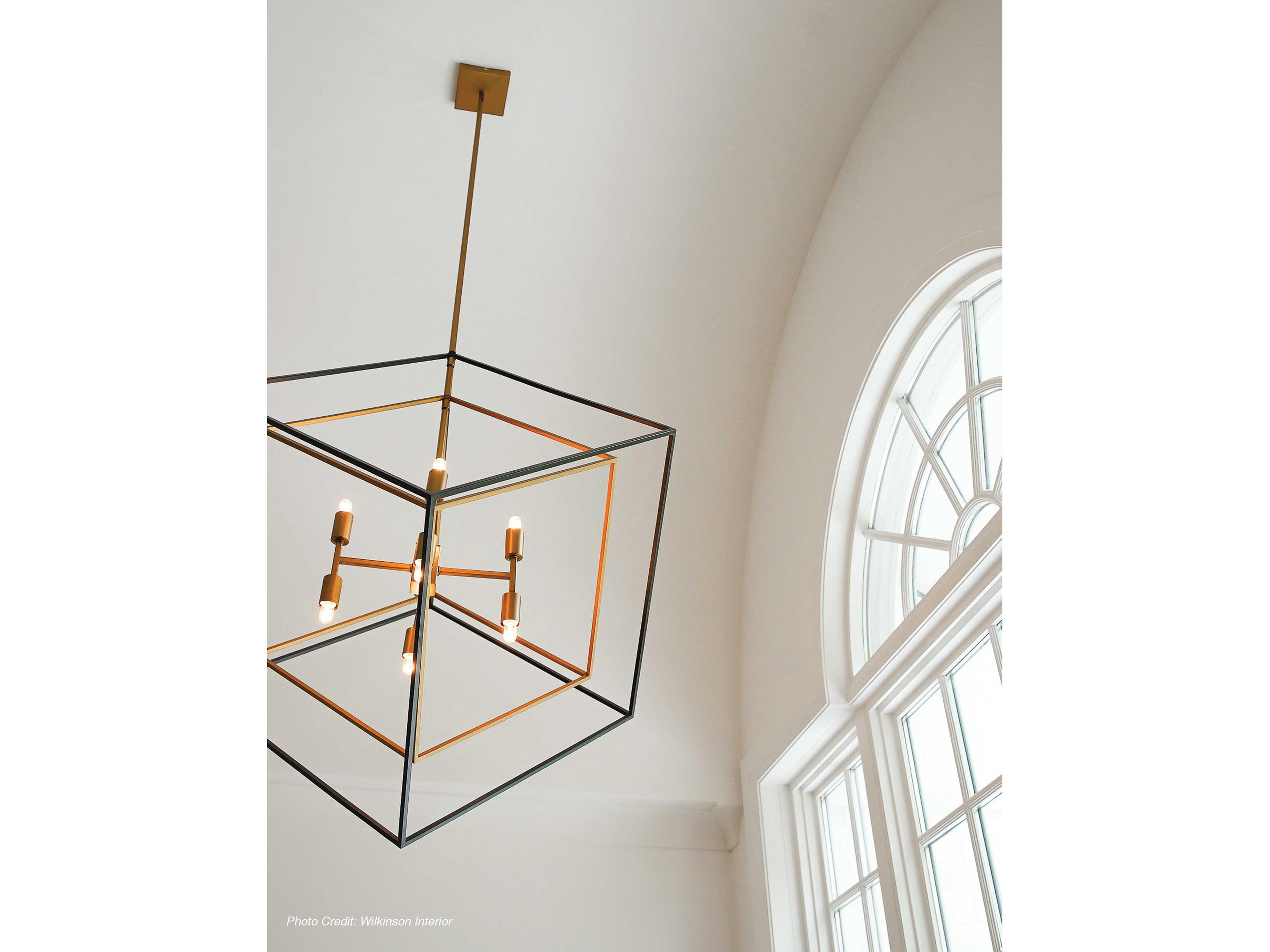 Dainolite Kappa 8-Light Vintage Bronze Matte Black Geometric Pendant