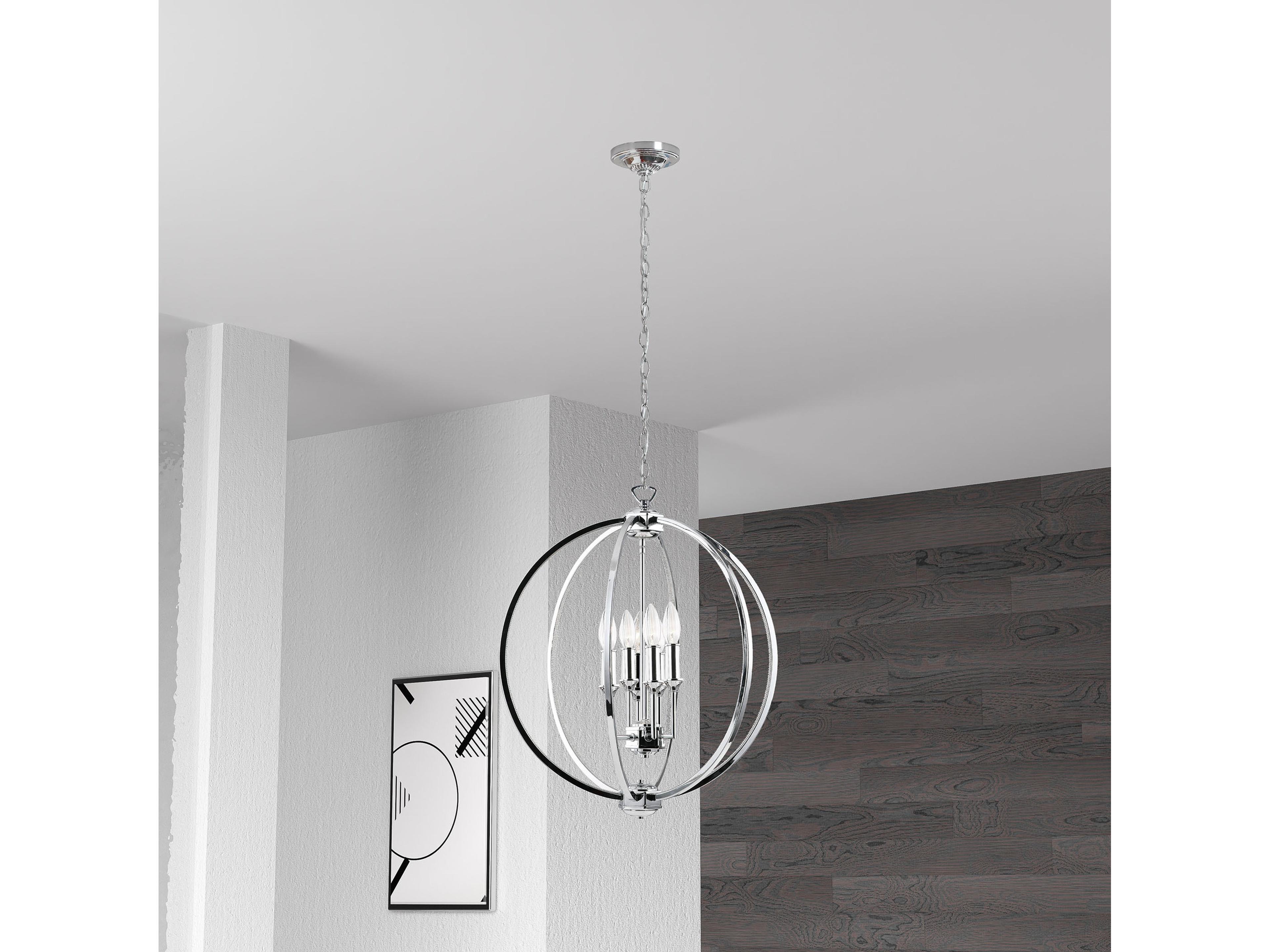 Dainolite Karland 6-Light Polished Chrome Globe Chandelier