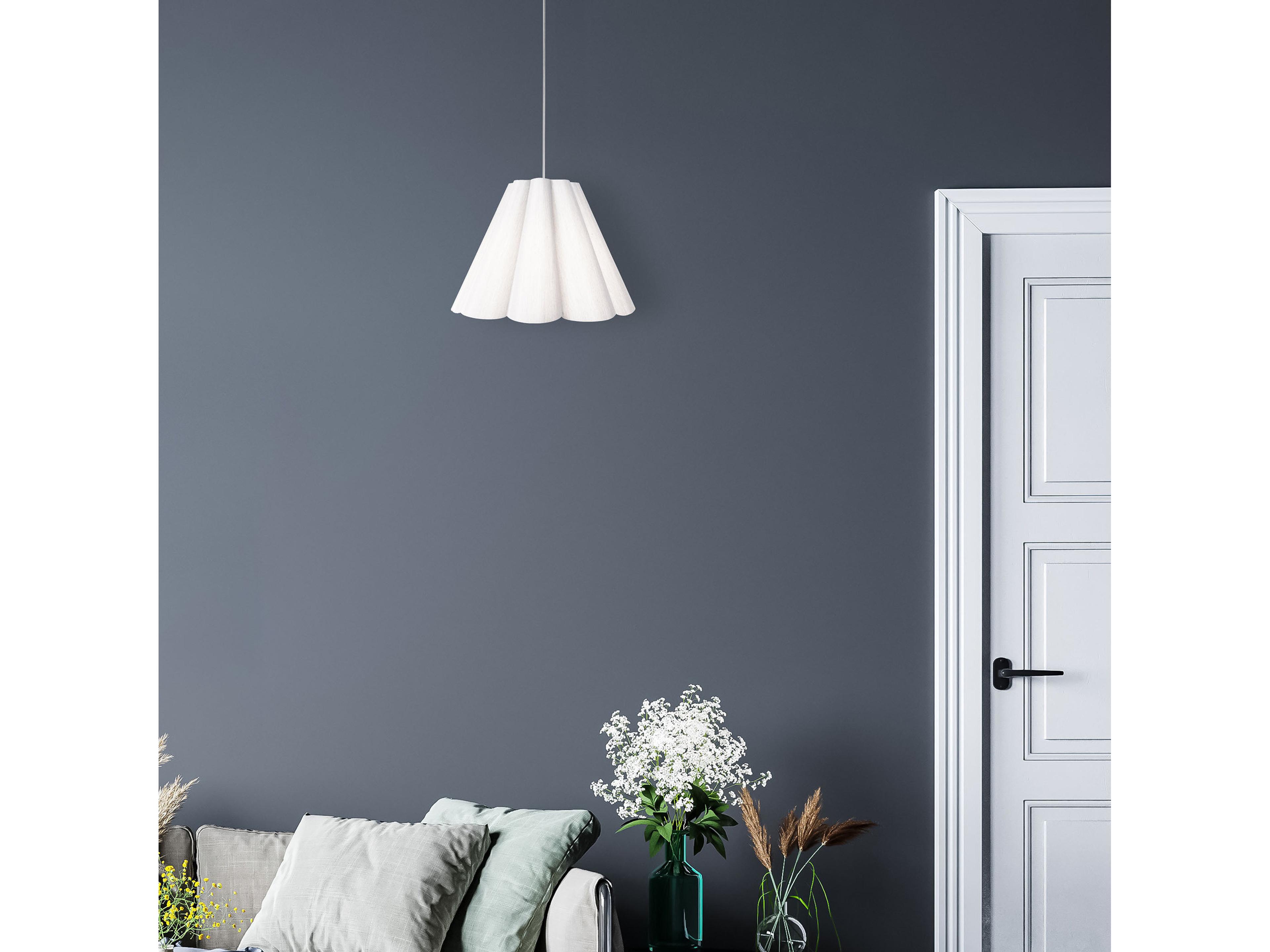 Dainolite Kendra 1-Light Polished Chrome White Empire Pendant