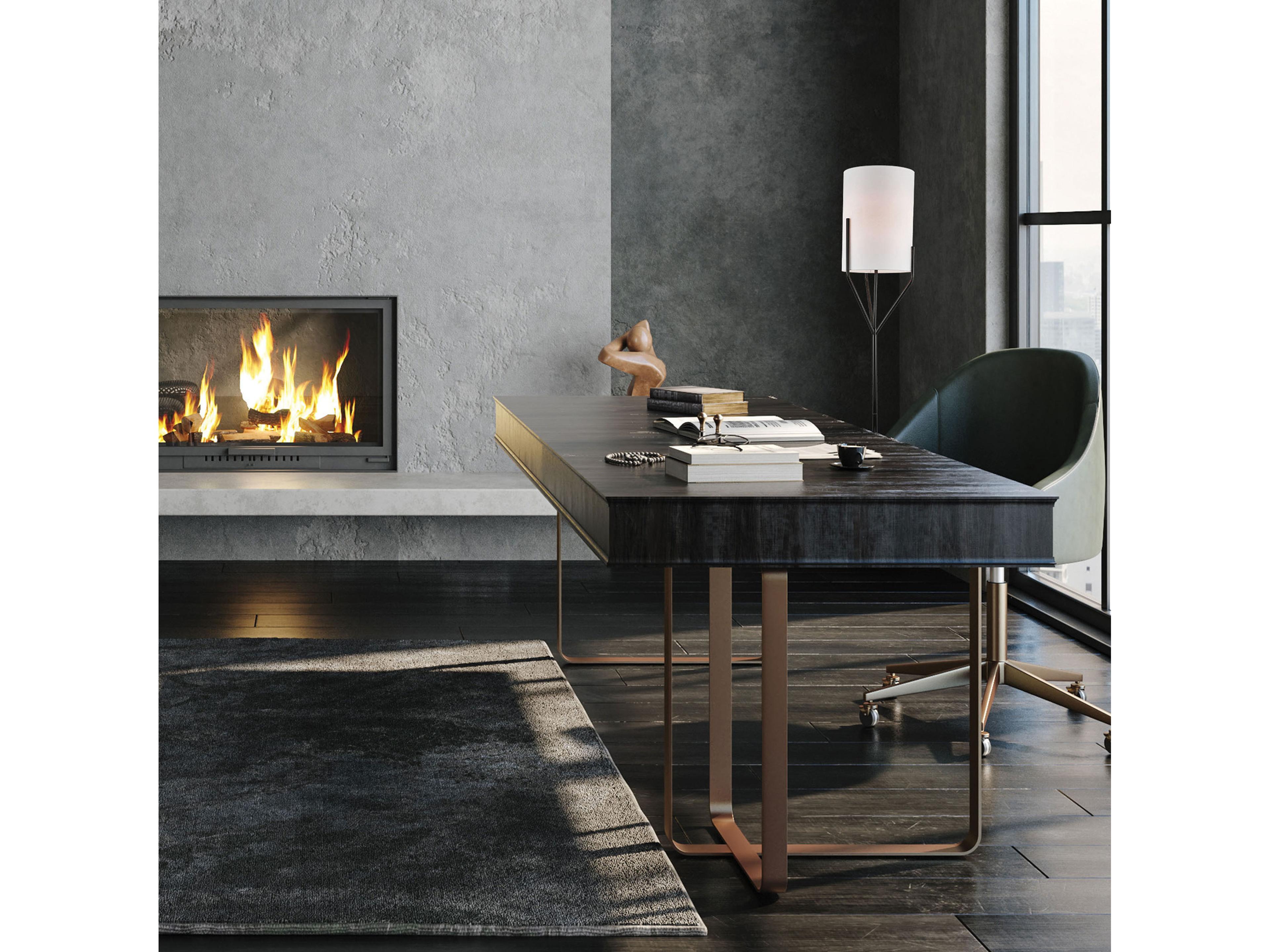 Dainolite Khloe Matte Black White Fabric Floor Lamp
