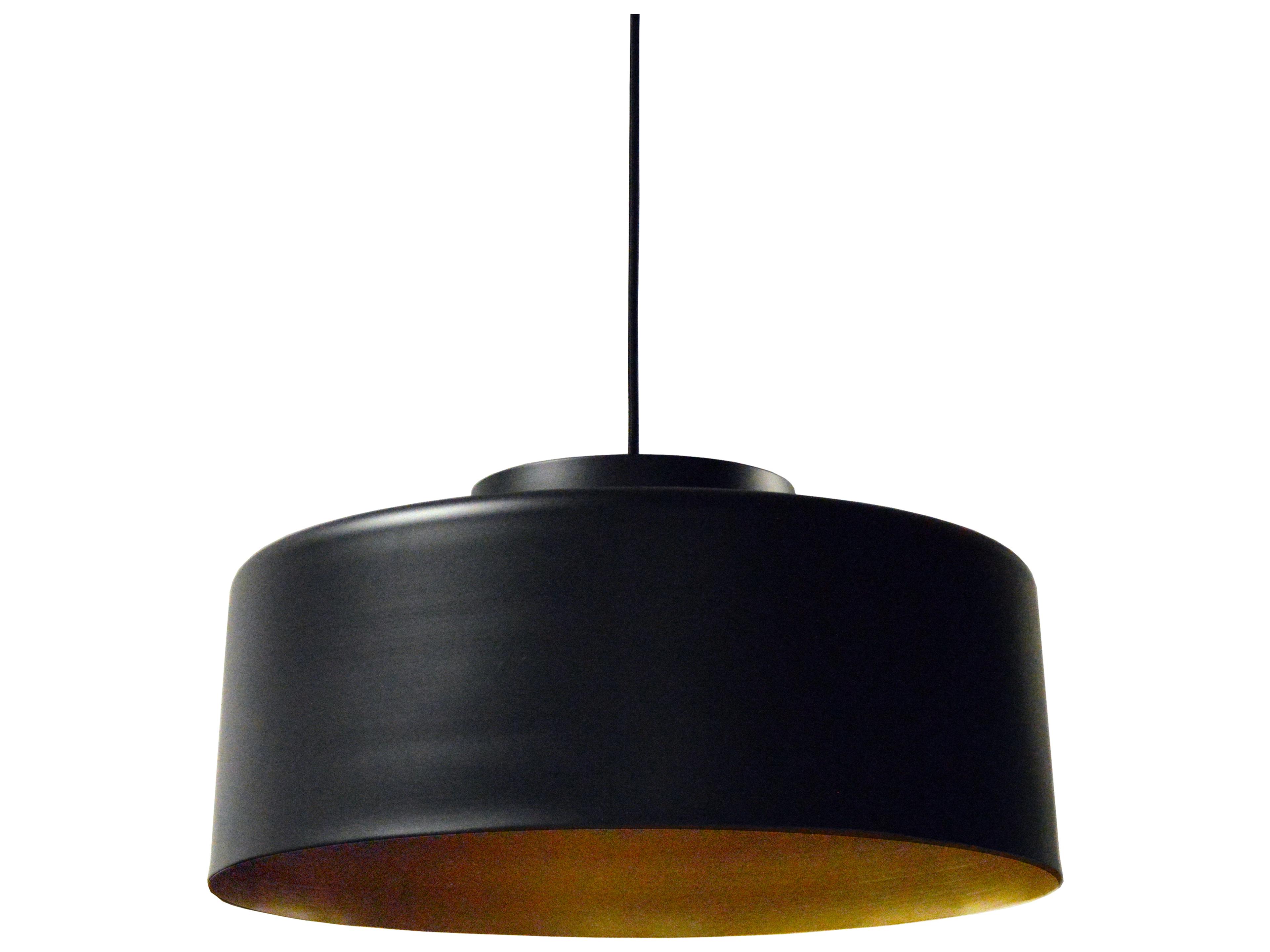 Kup 1-Light Black Gold Drum Pendant