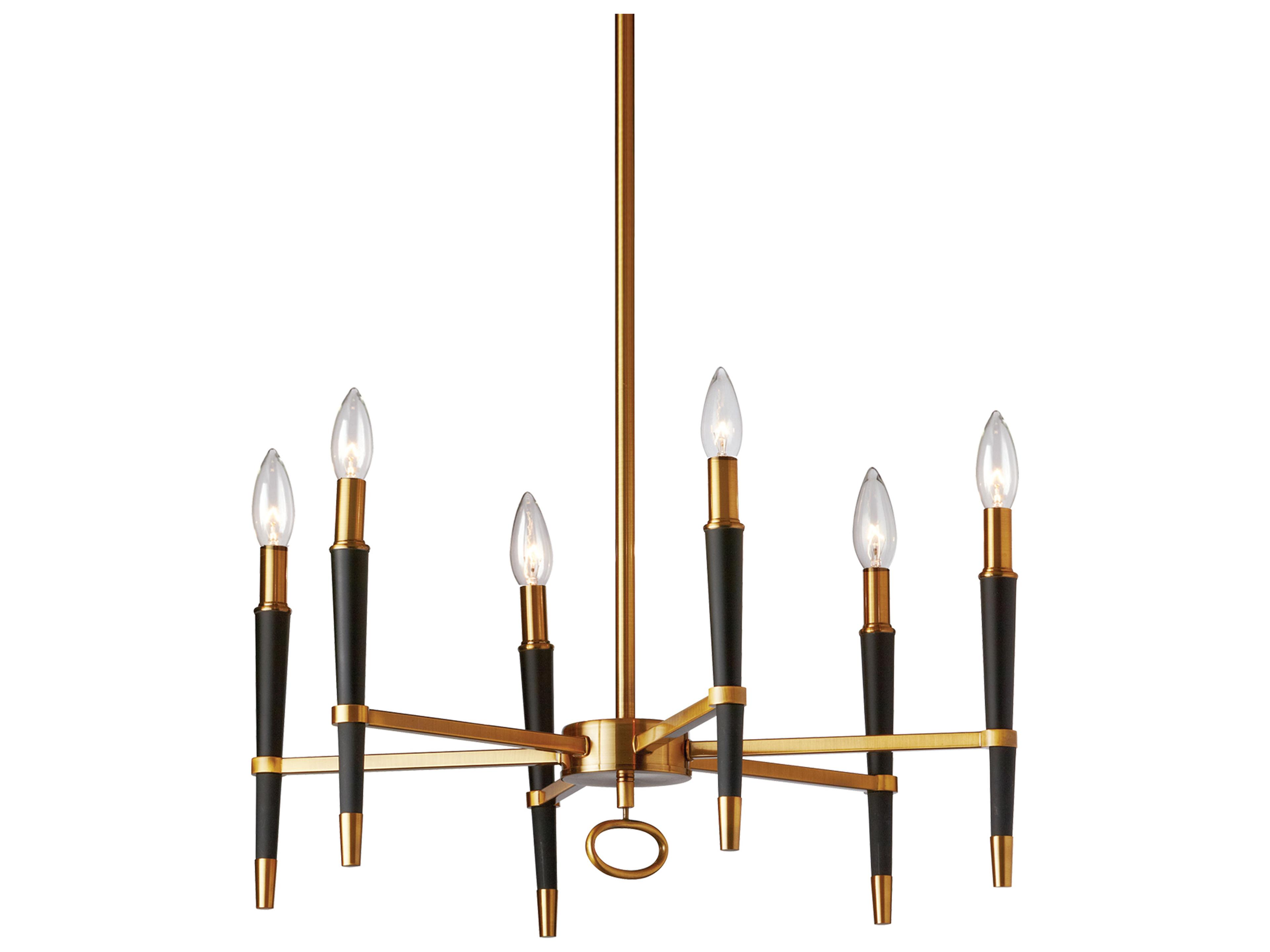 Langford 6-Light Vintage Bronze Black Candelabra Chandelier