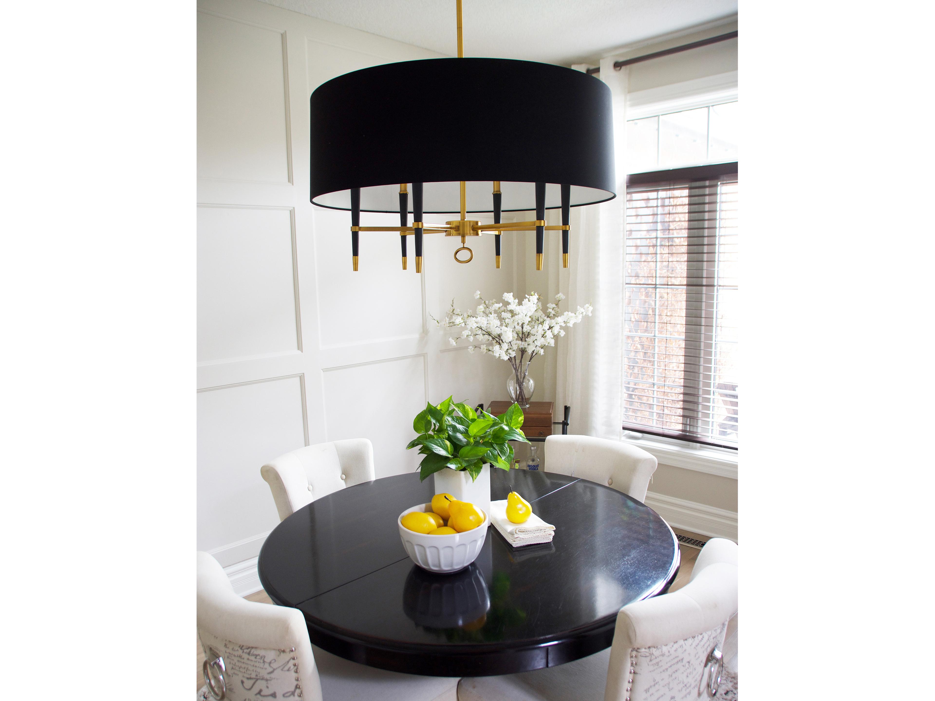 Dainolite Langford 6-Light Vintage Bronze Black Drum Chandelier