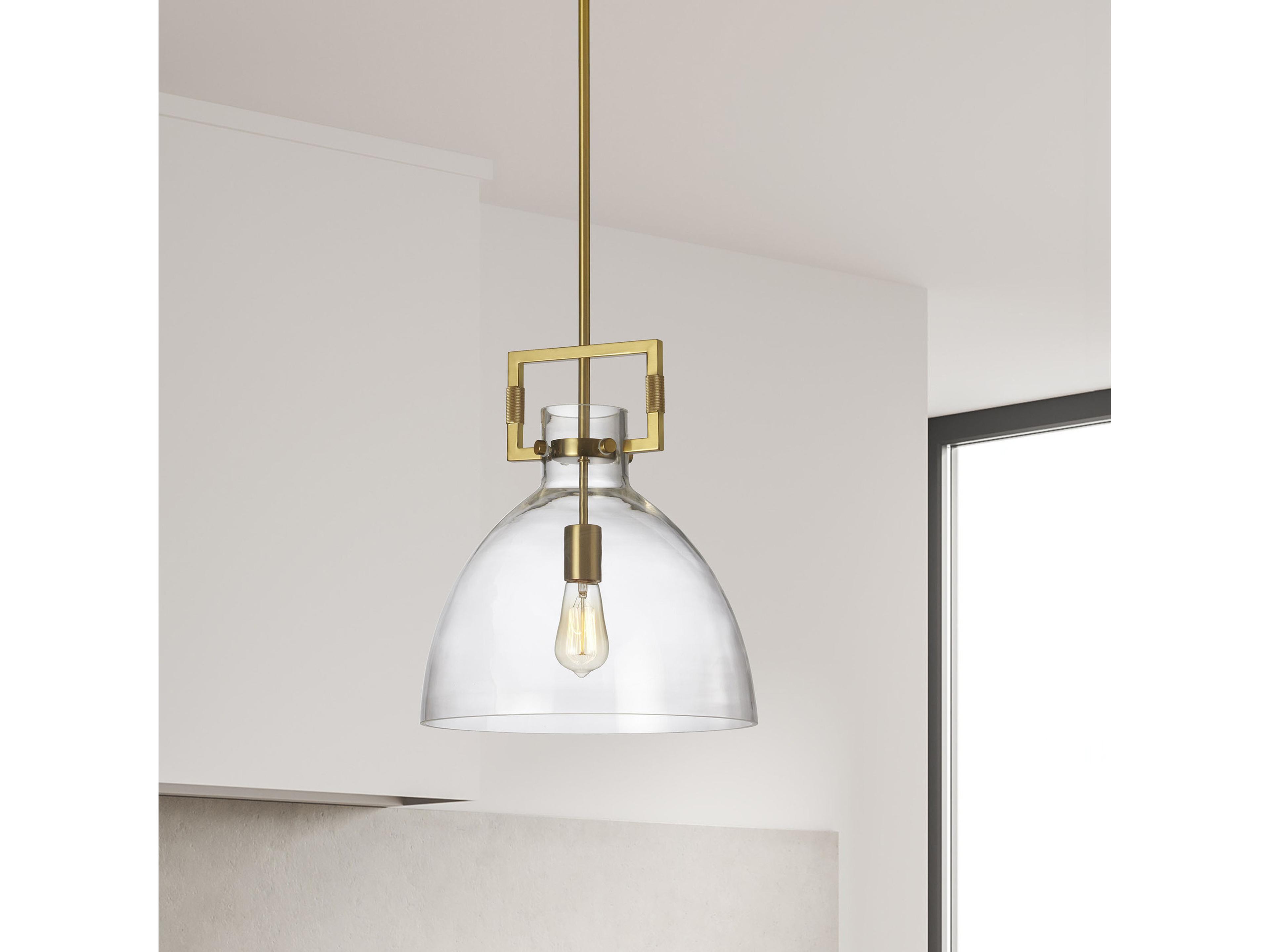 Dainolite Liberty 1-Light Aged Brass Dome Pendant