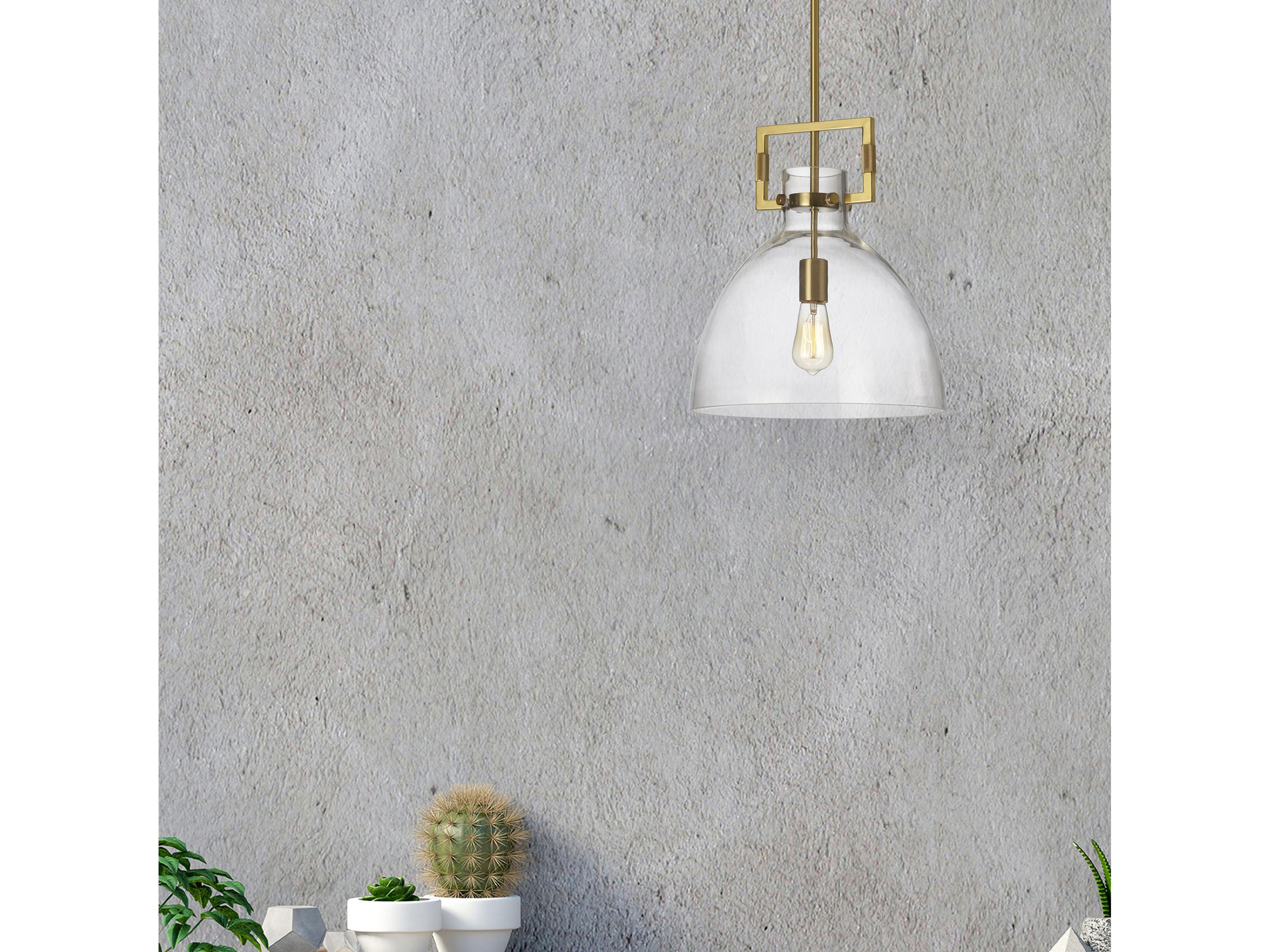 Dainolite Liberty 1-Light Aged Brass Dome Pendant