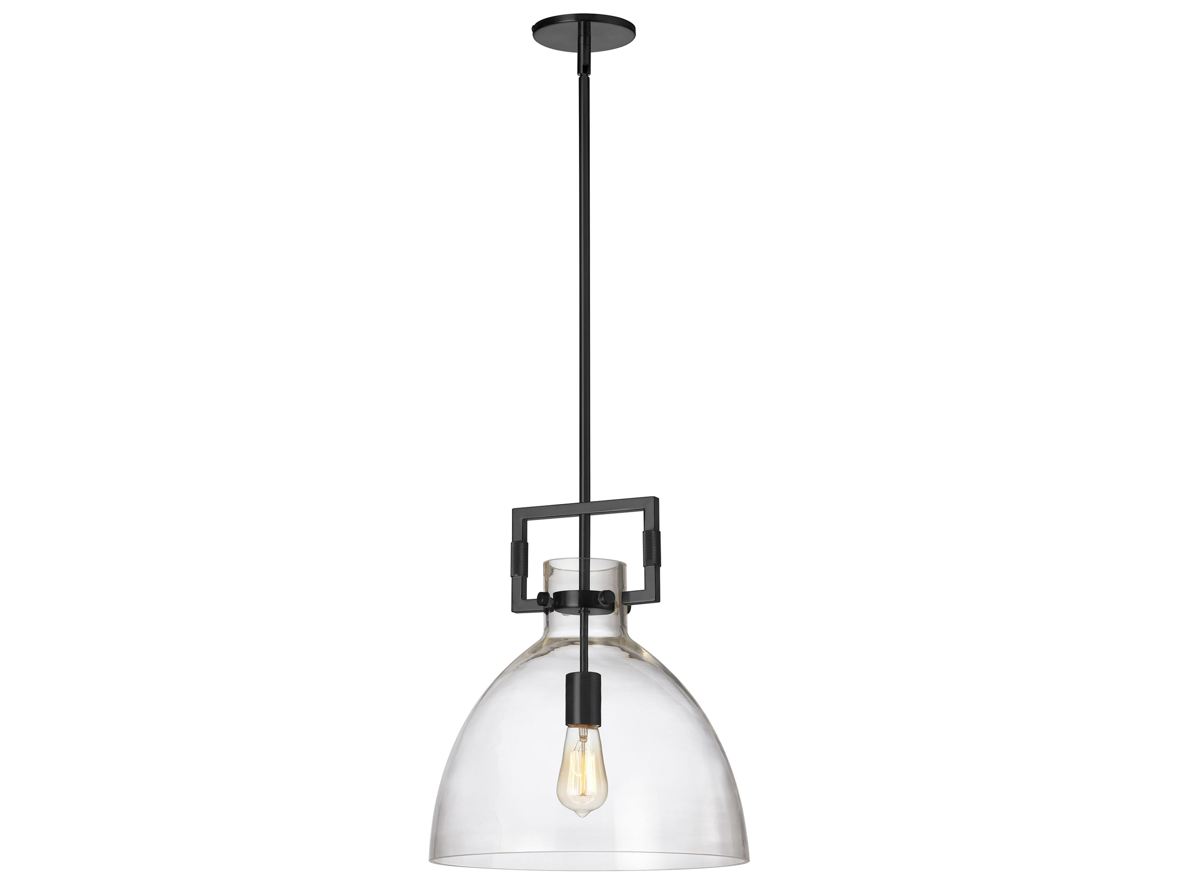 Liberty 1-Light Matte Black Dome Pendant