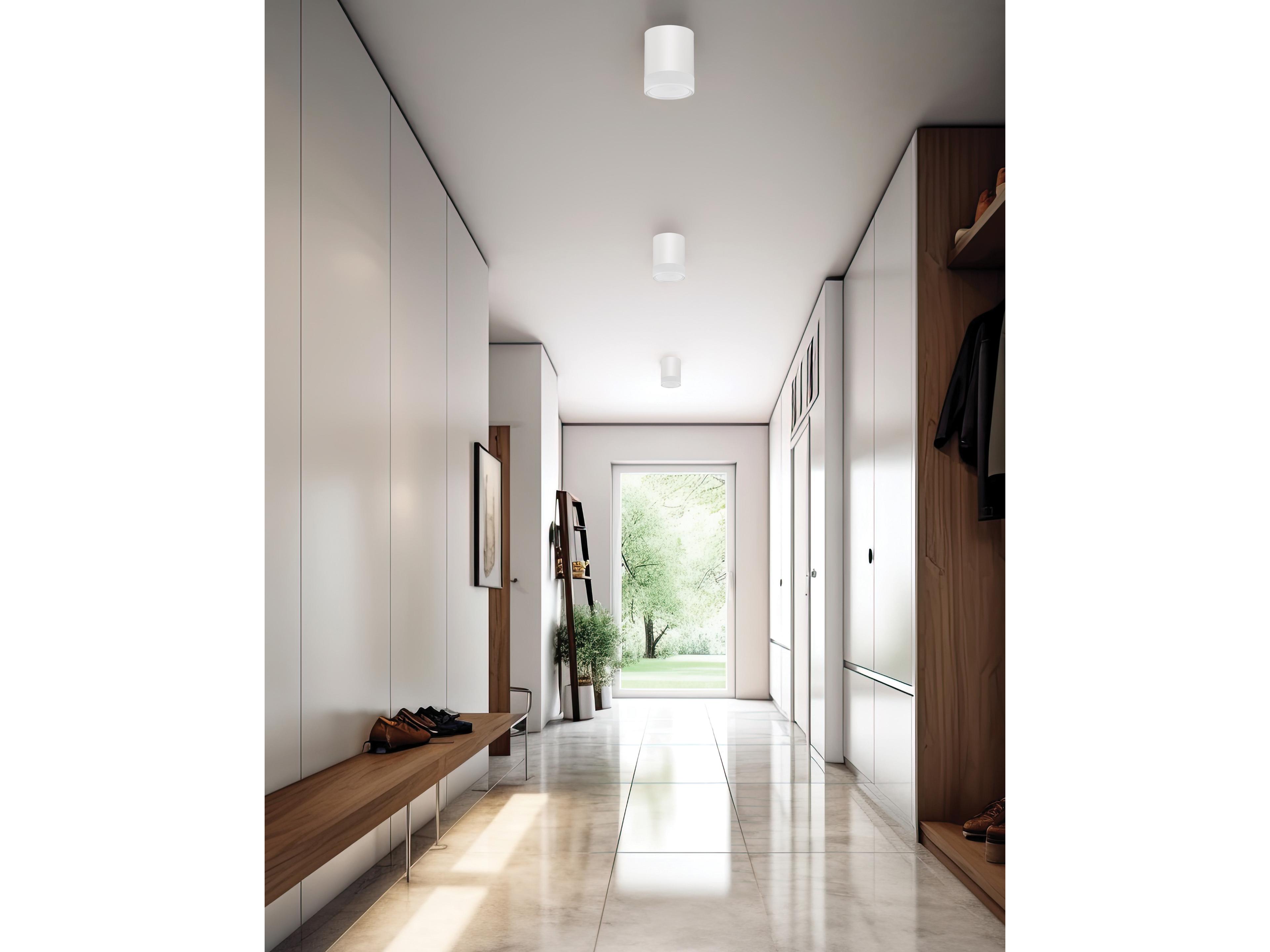 Dainolite Lucia 1-Light Matte White Cylinder Flush Mount