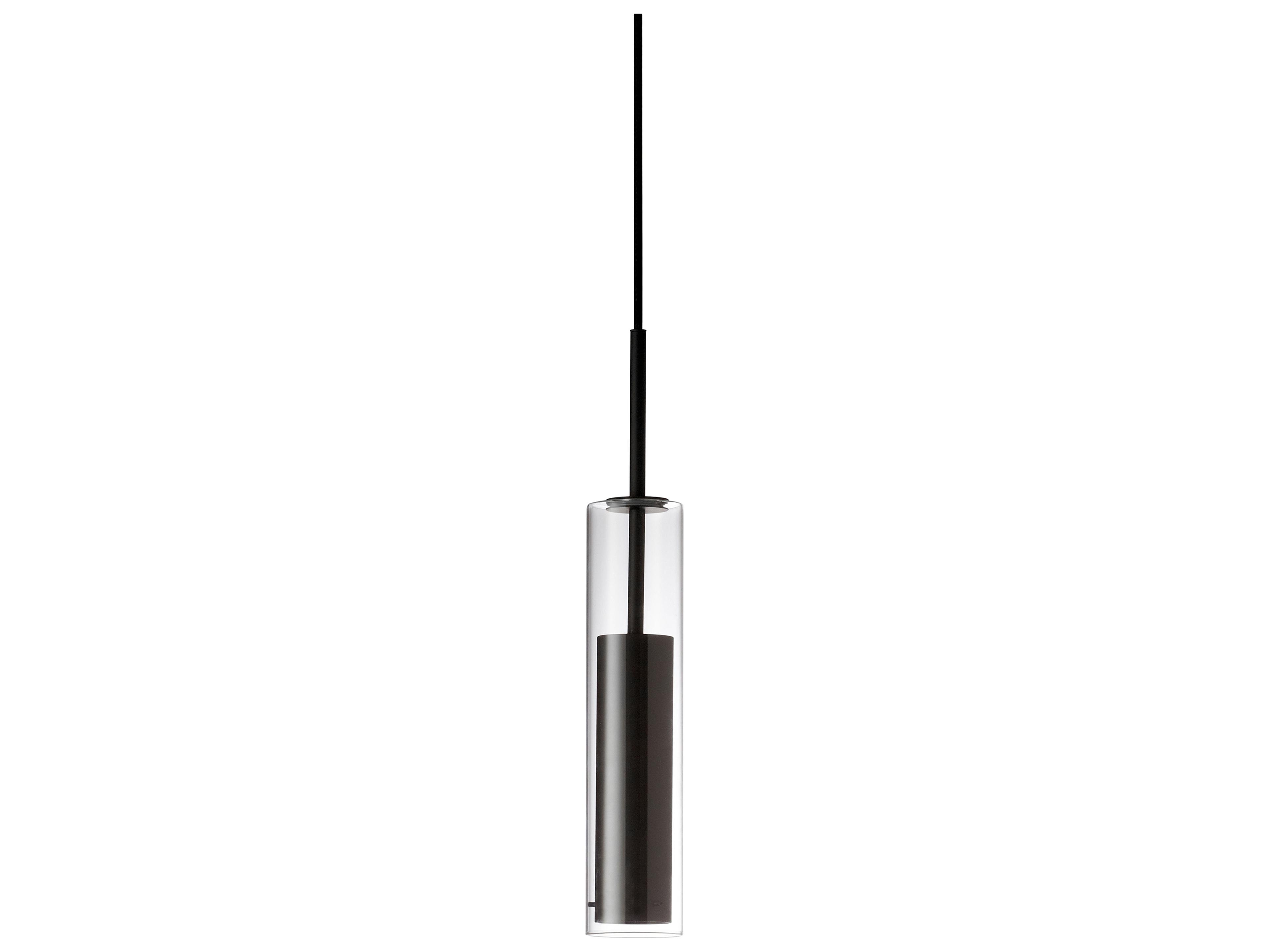 Luna LED Pendant Black Modern Cylindrical
