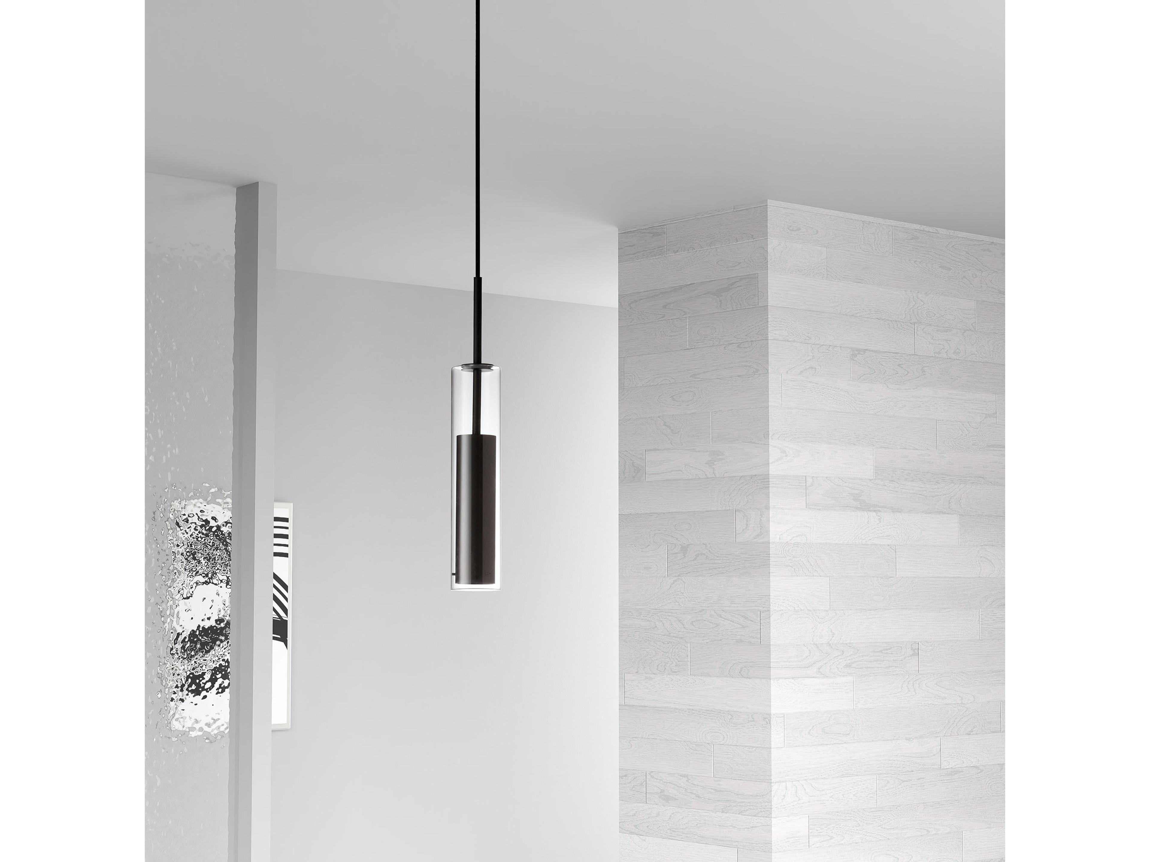 Dainolite Luna 1-Light Black Cylinder Mini Pendant