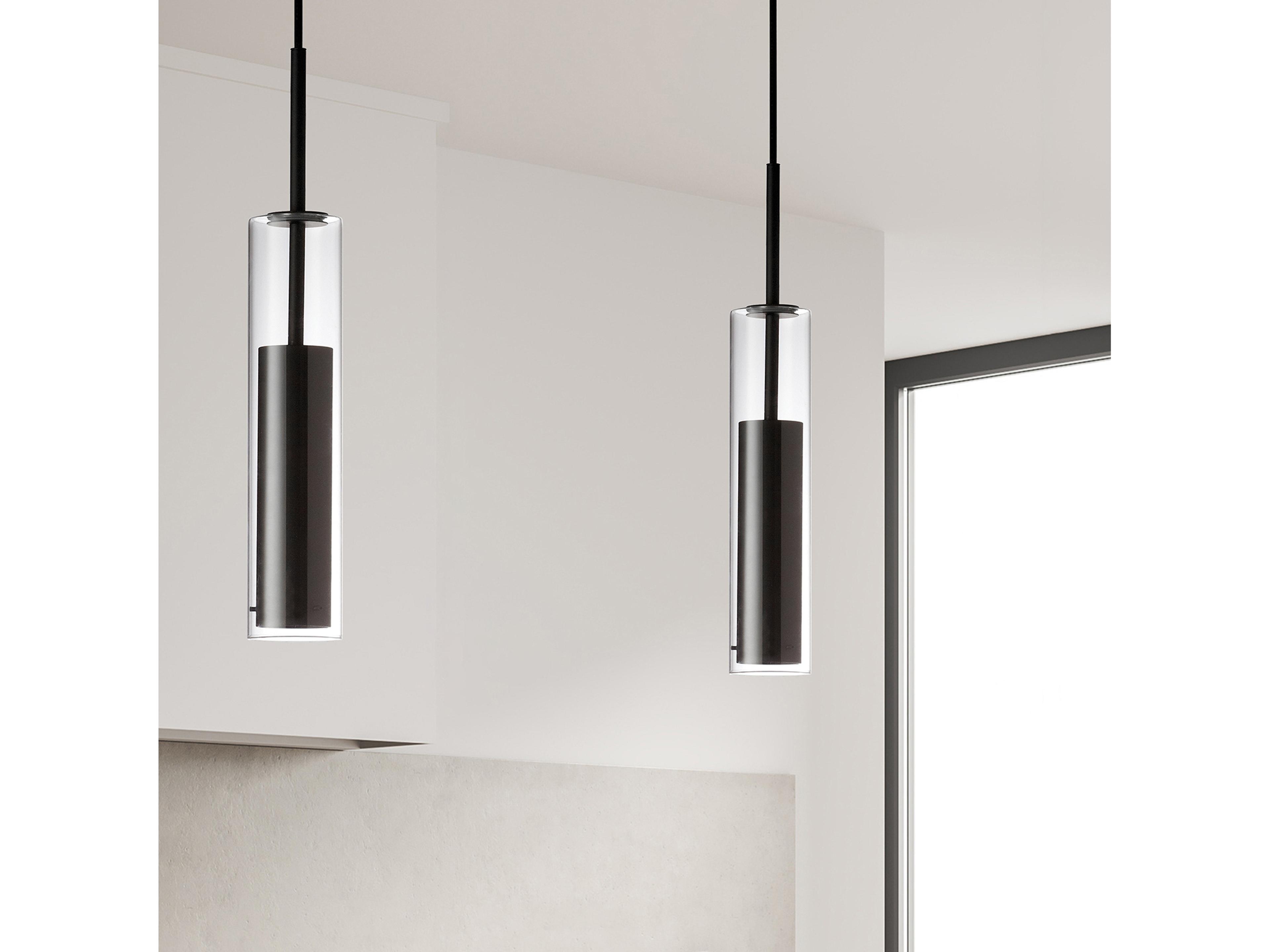 Dainolite Luna 1-Light Black Cylinder Mini Pendant