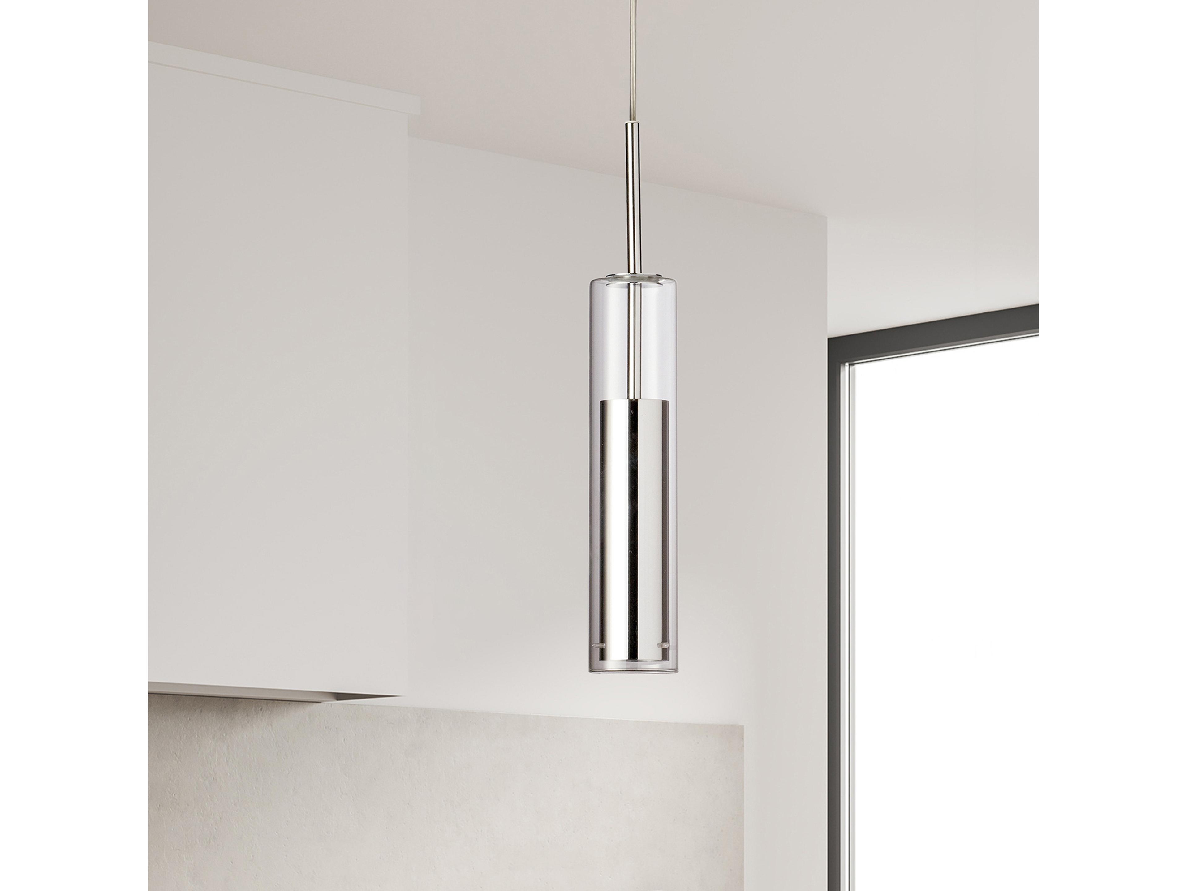 Dainolite Luna 1-Light Polished Chrome Cylinder Mini Pendant