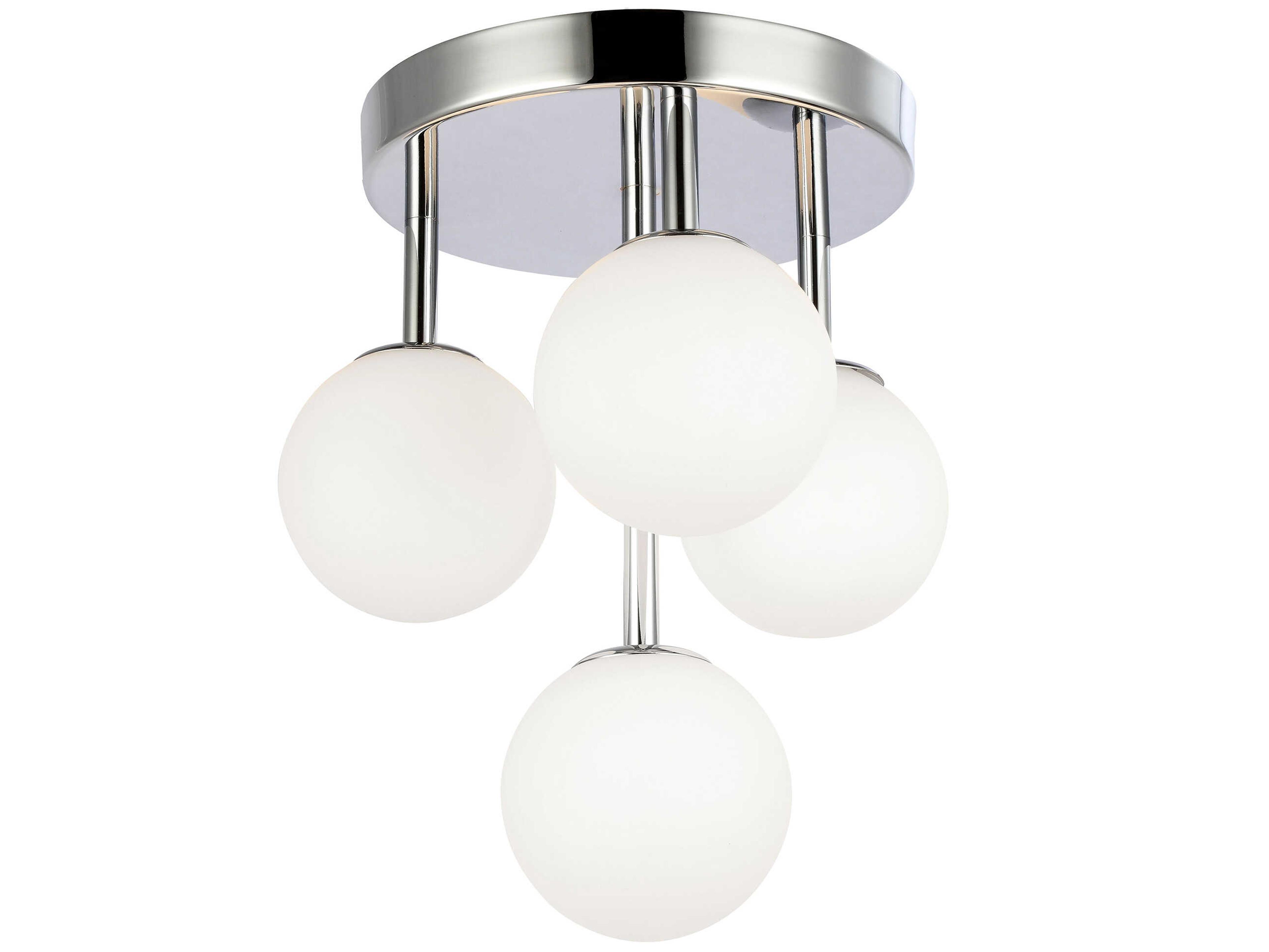 Megallan 4-Light Polished Chrome Globe Flush Mount