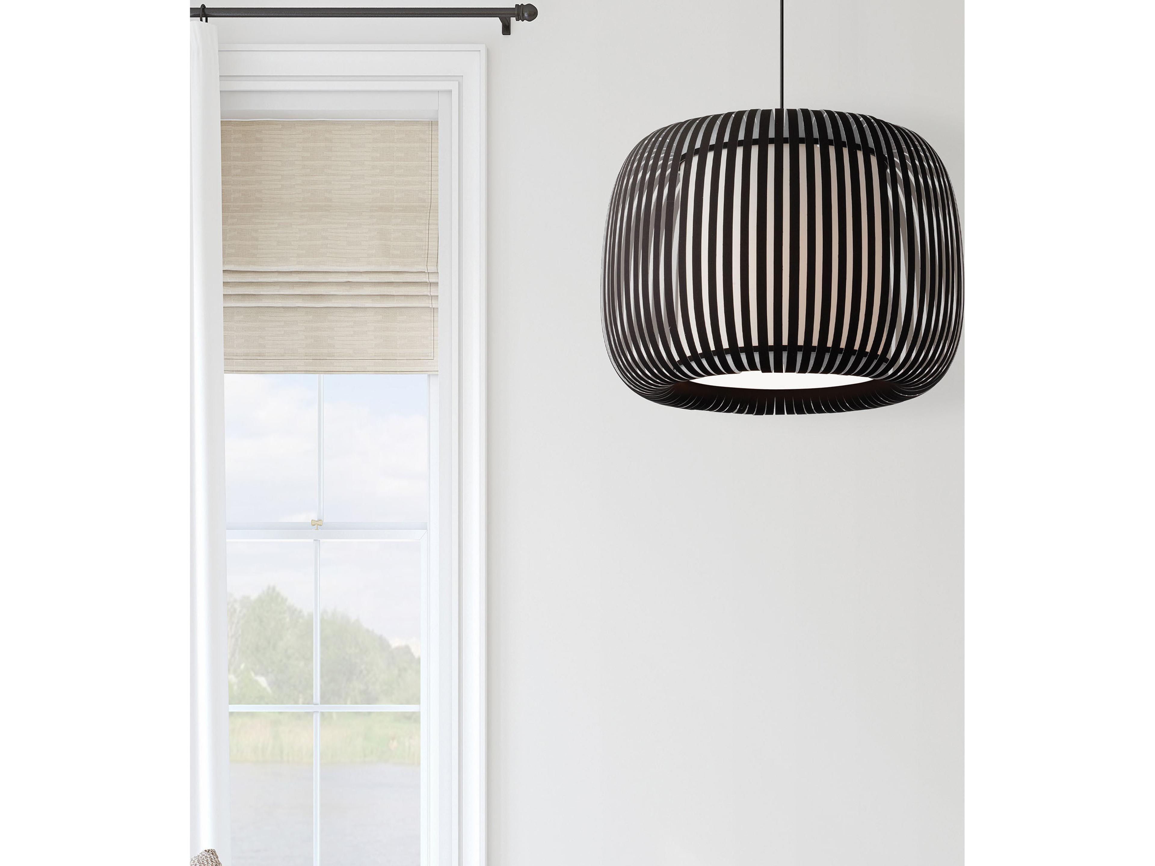 Dainolite Mia 1-Light Black Drum Pendant