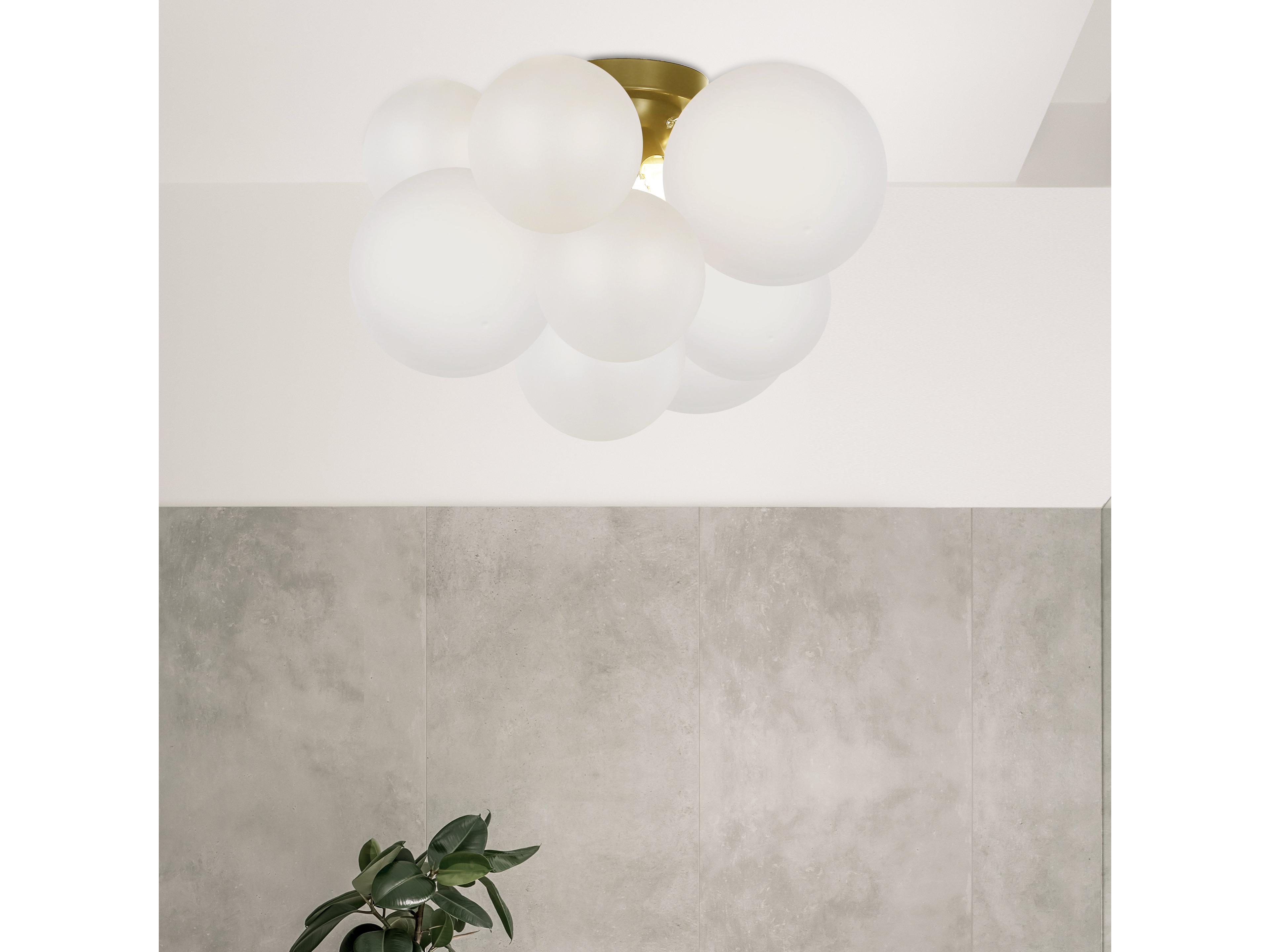 Dainolite Miles 3-Light Aged Brass Globe Flush Mount