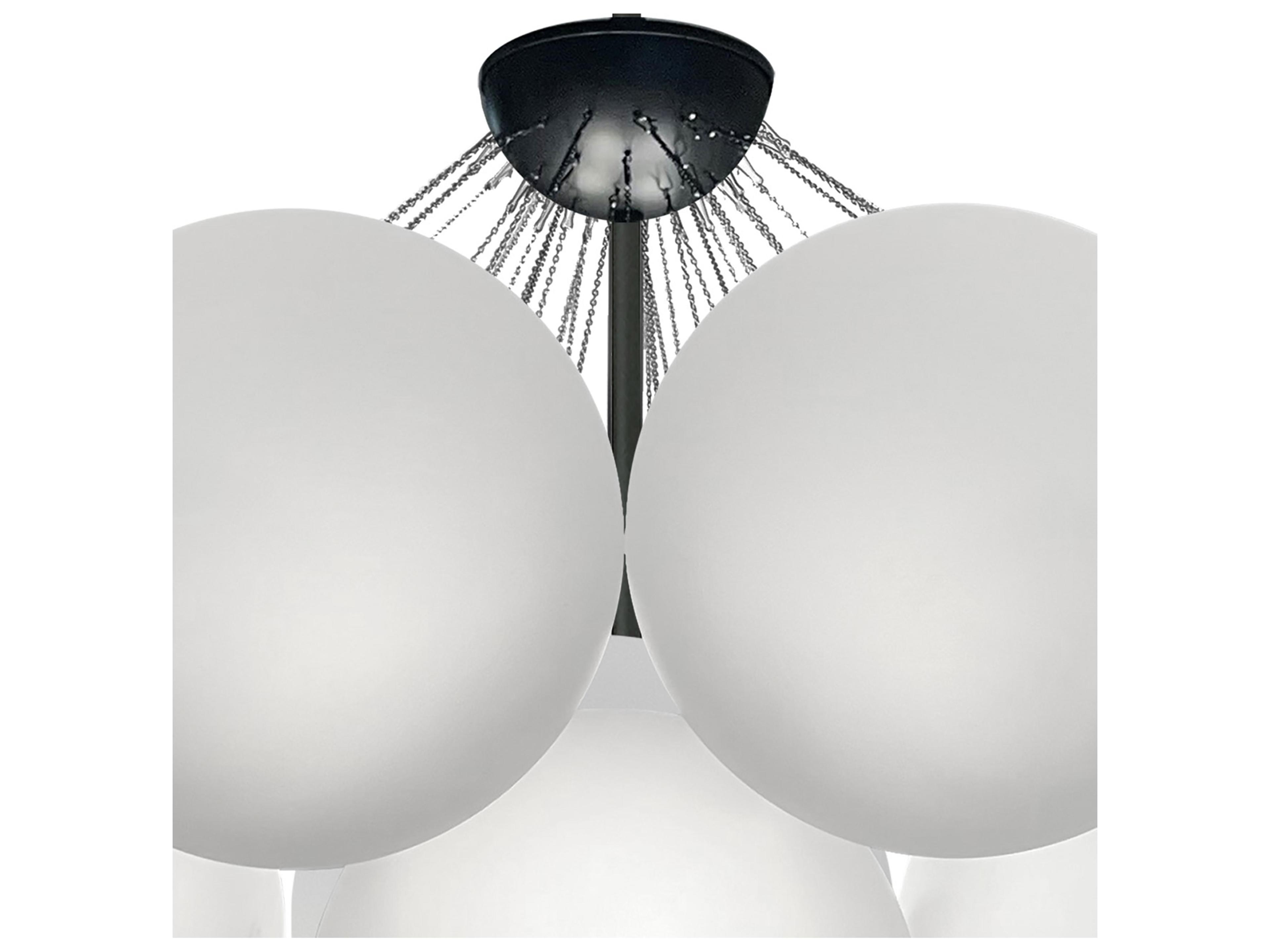 Dainolite Miles 8-Light Matte Black Globe Chandelier