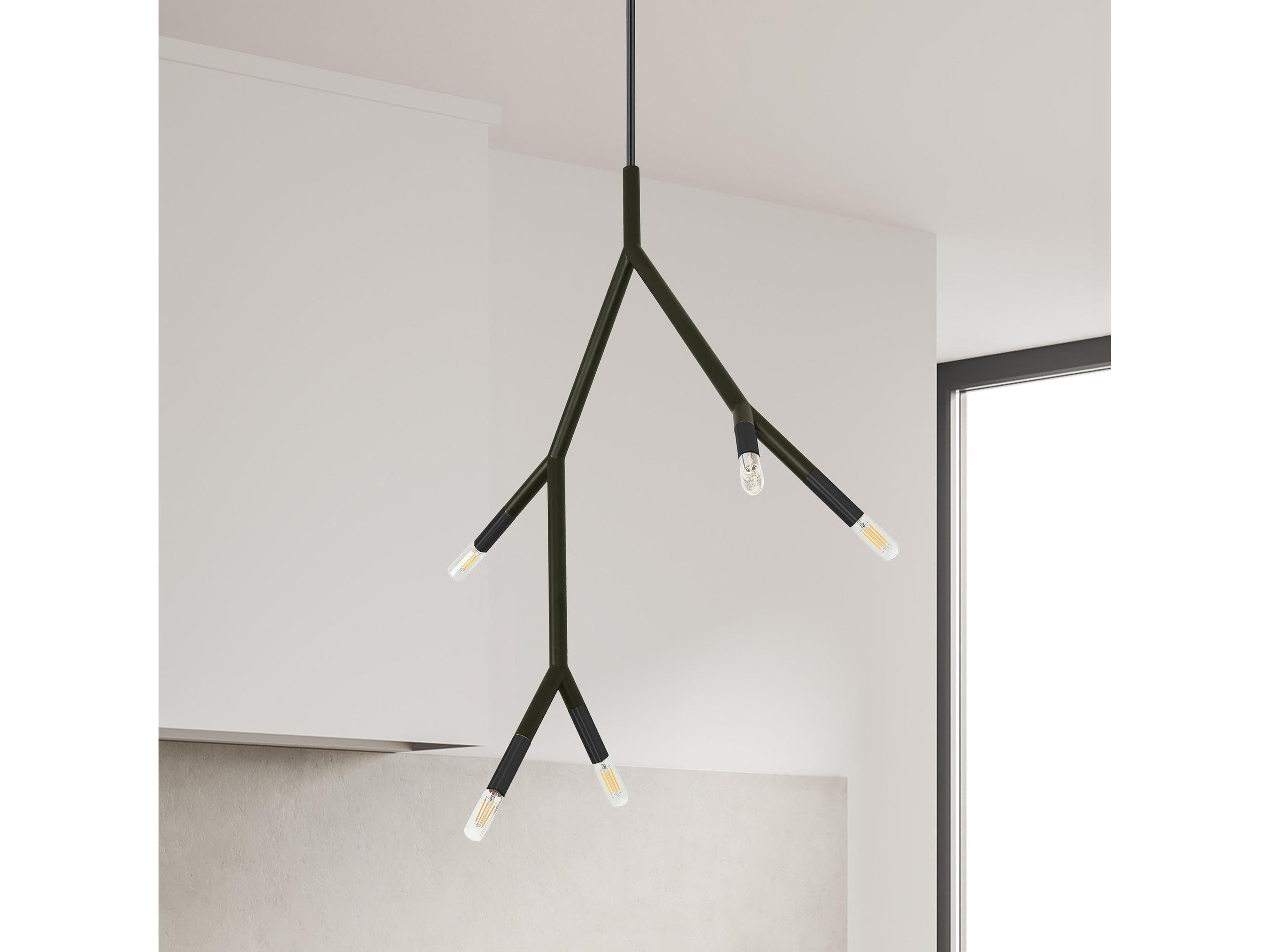 Dainolite Morgan 5-Light Matte Black Linear Mini Pendant