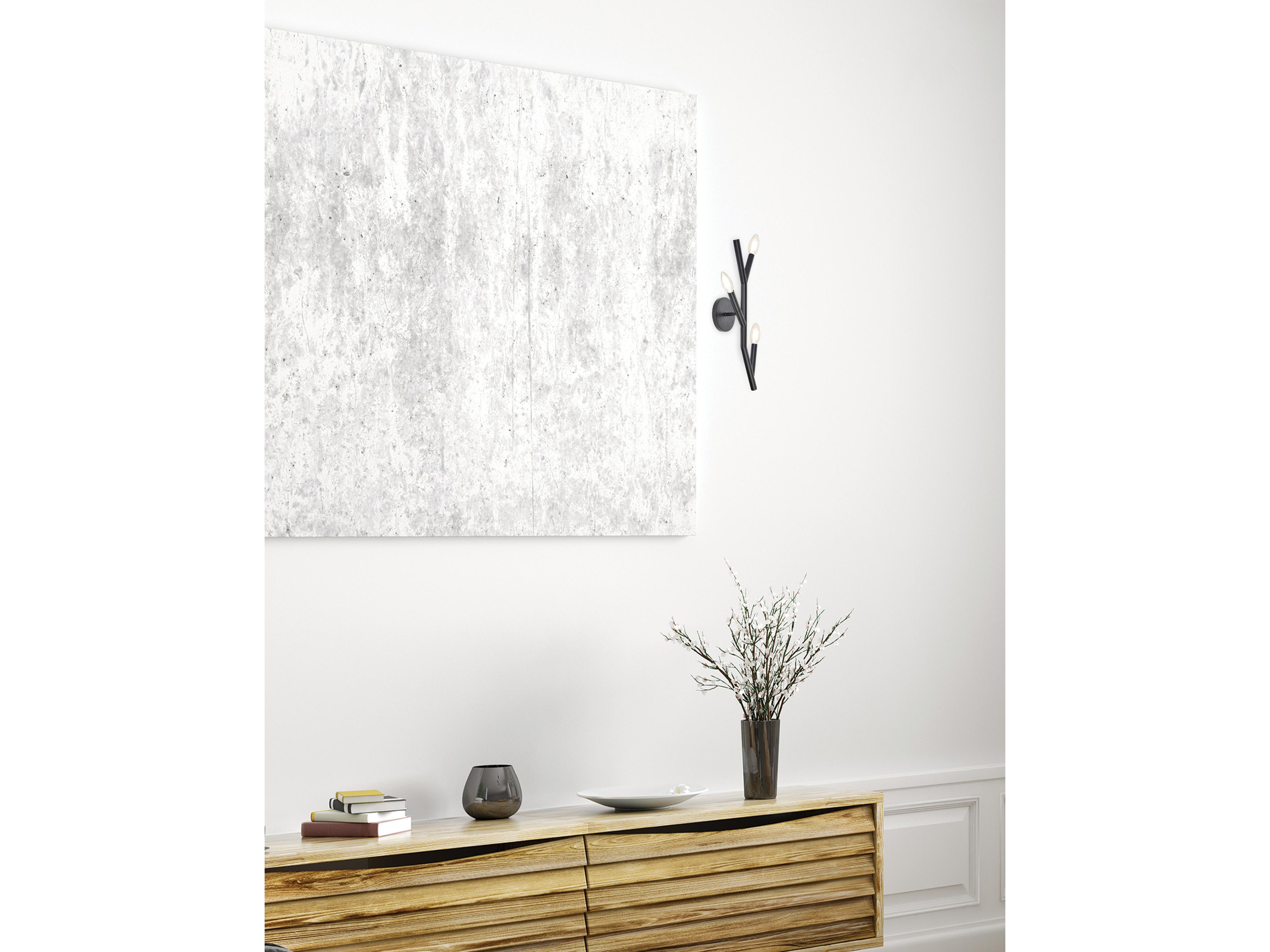 Dainolite Morgan 3-Light Matte Black Wall Sconce