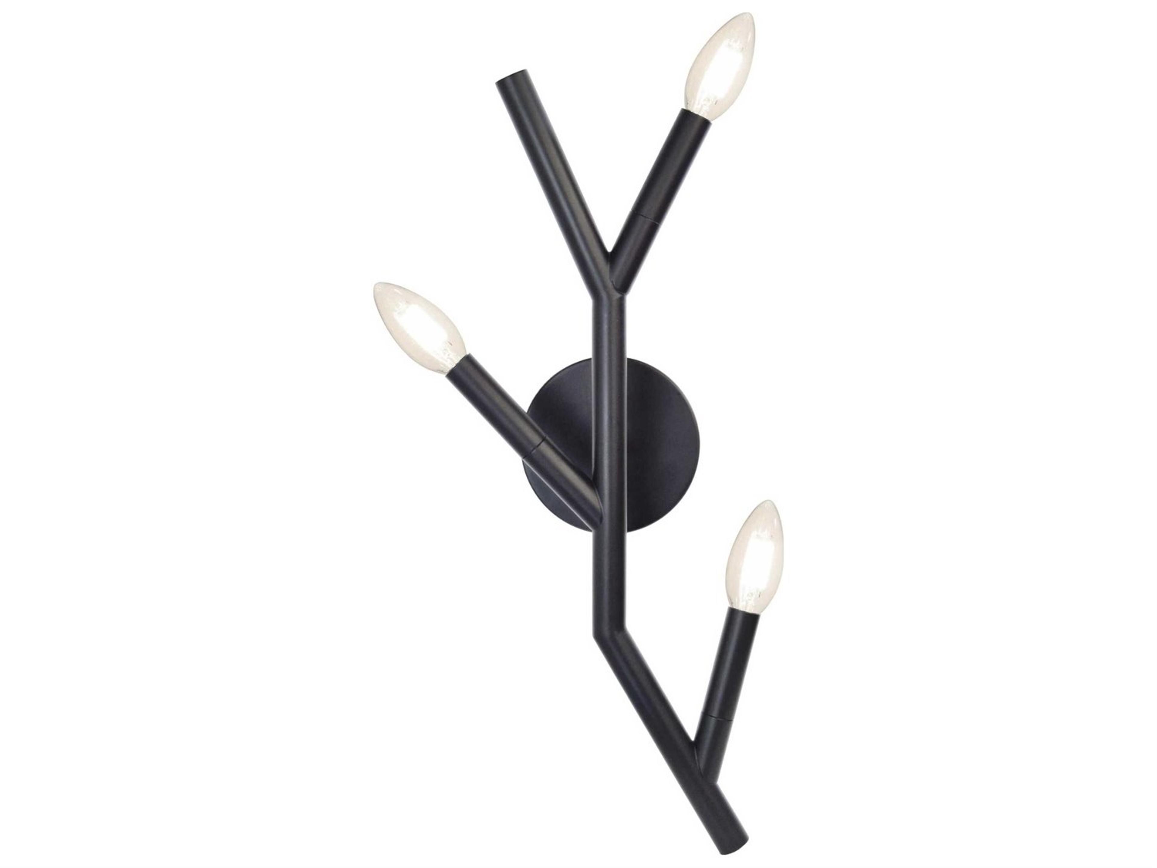 Dainolite Morgan 3-Light Matte Black Wall Sconce