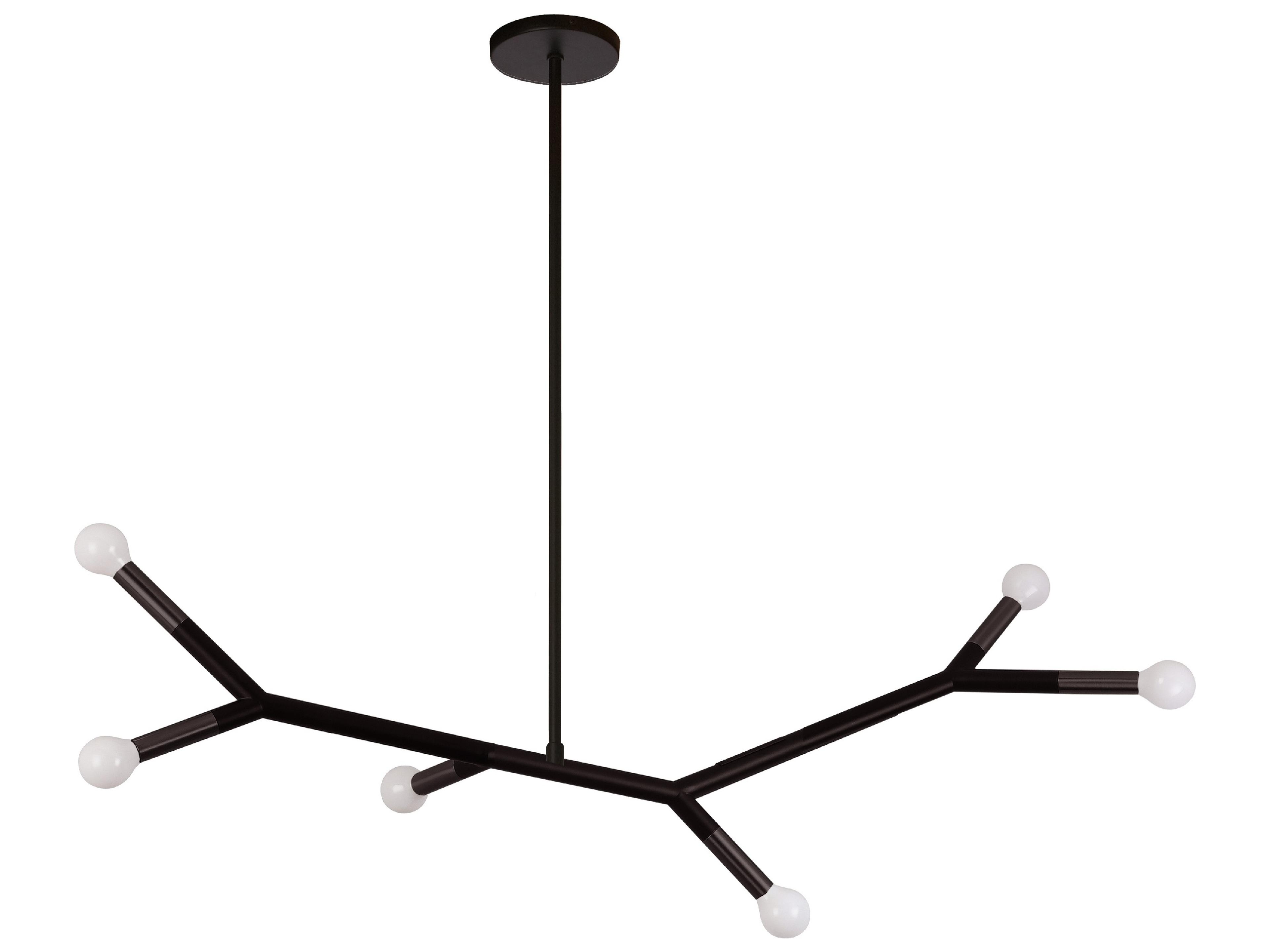 Morgan 6-Light Matte Black Linear Island Pendant