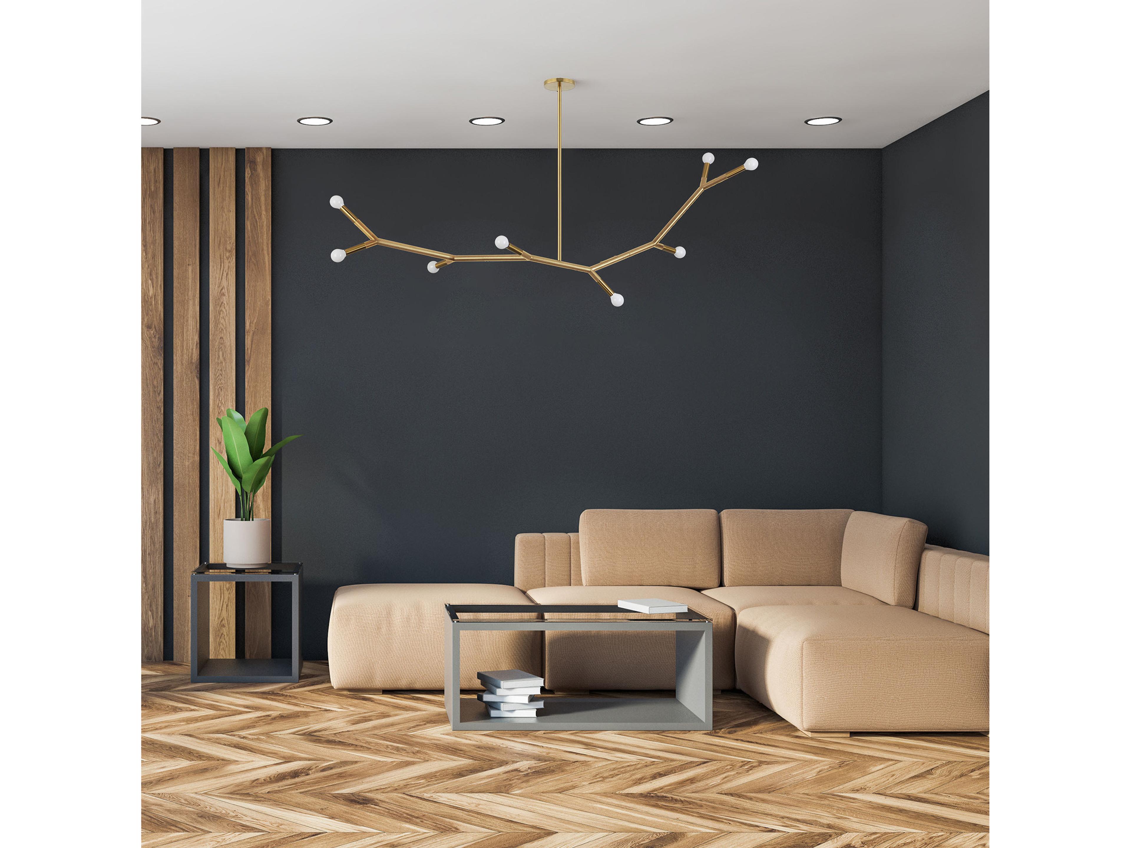 Dainolite Morgan 8-Light Aged Brass Linear Island Pendant