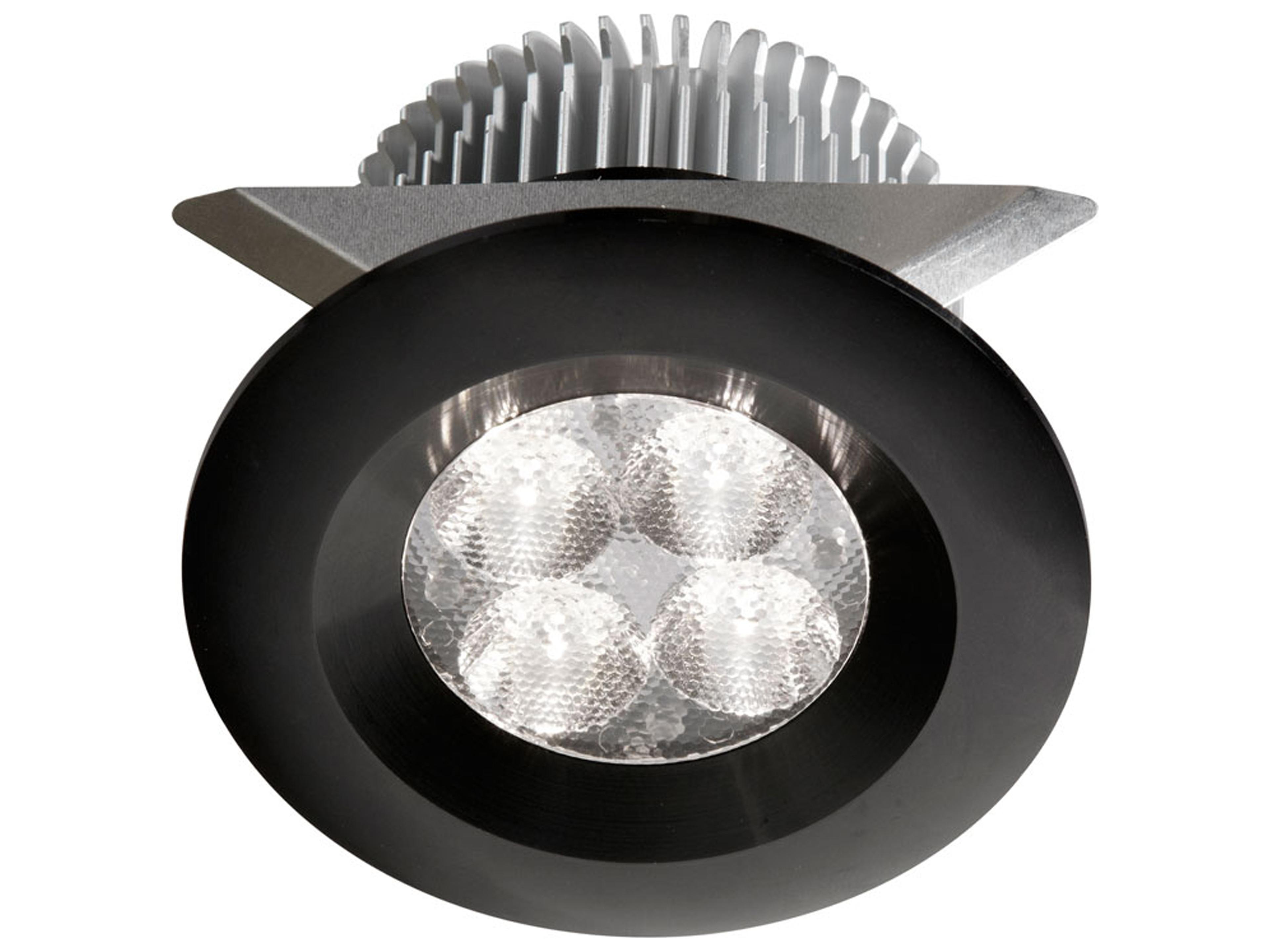 1-Light Black Silver Round Recessed Light