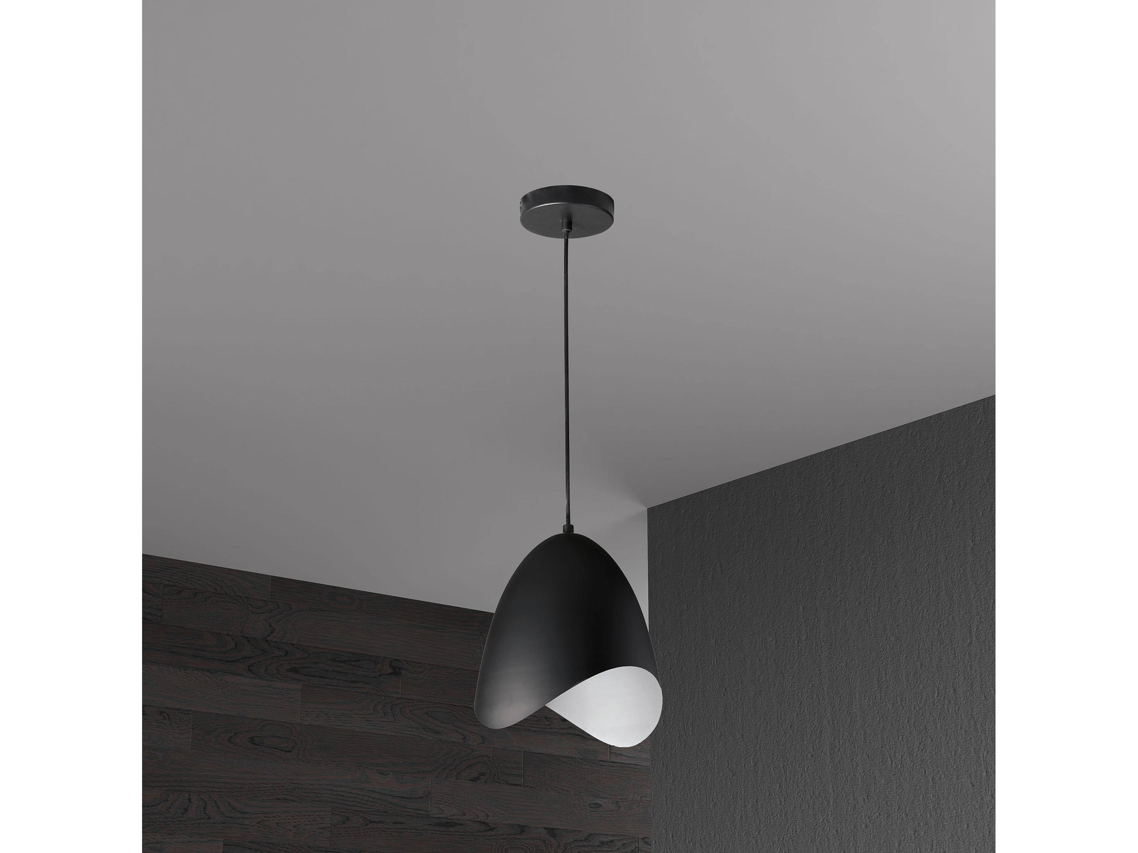 Dainolite Myra 1-Light Black White Dome Mini Pendant