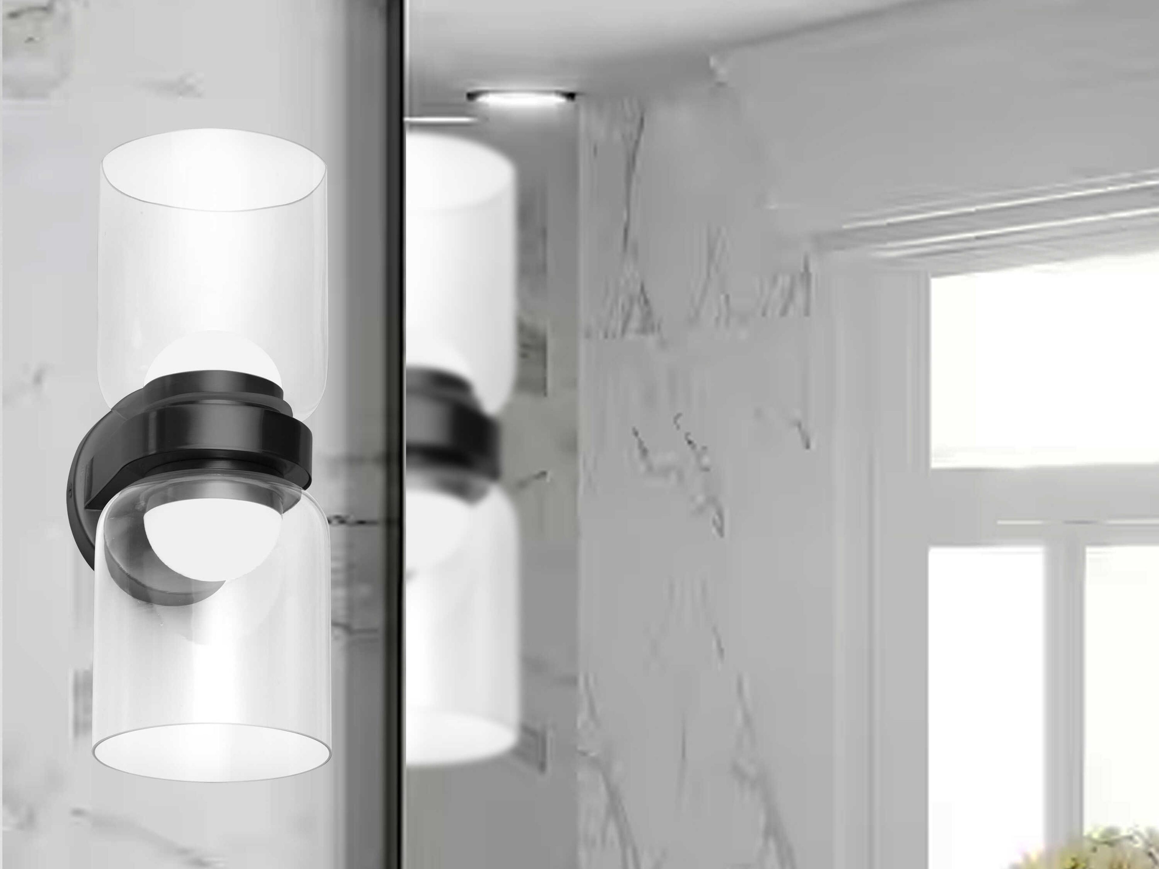 Dainolite Nadine 2-Light Matte Black Wall Sconce