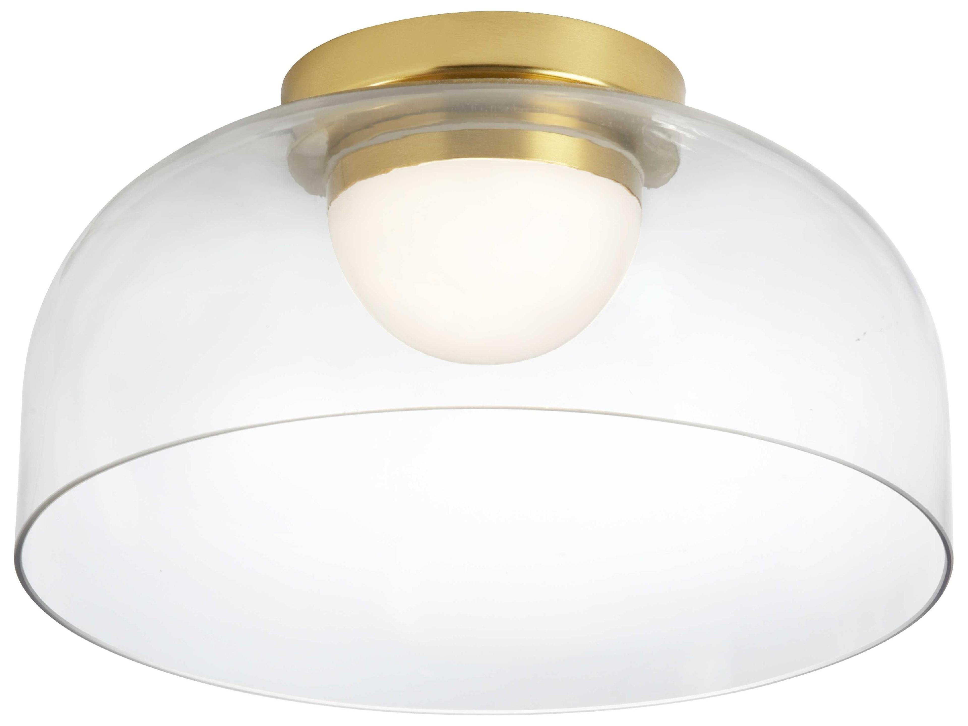 Nadine 1-Light Aged Brass Dome Flush Mount