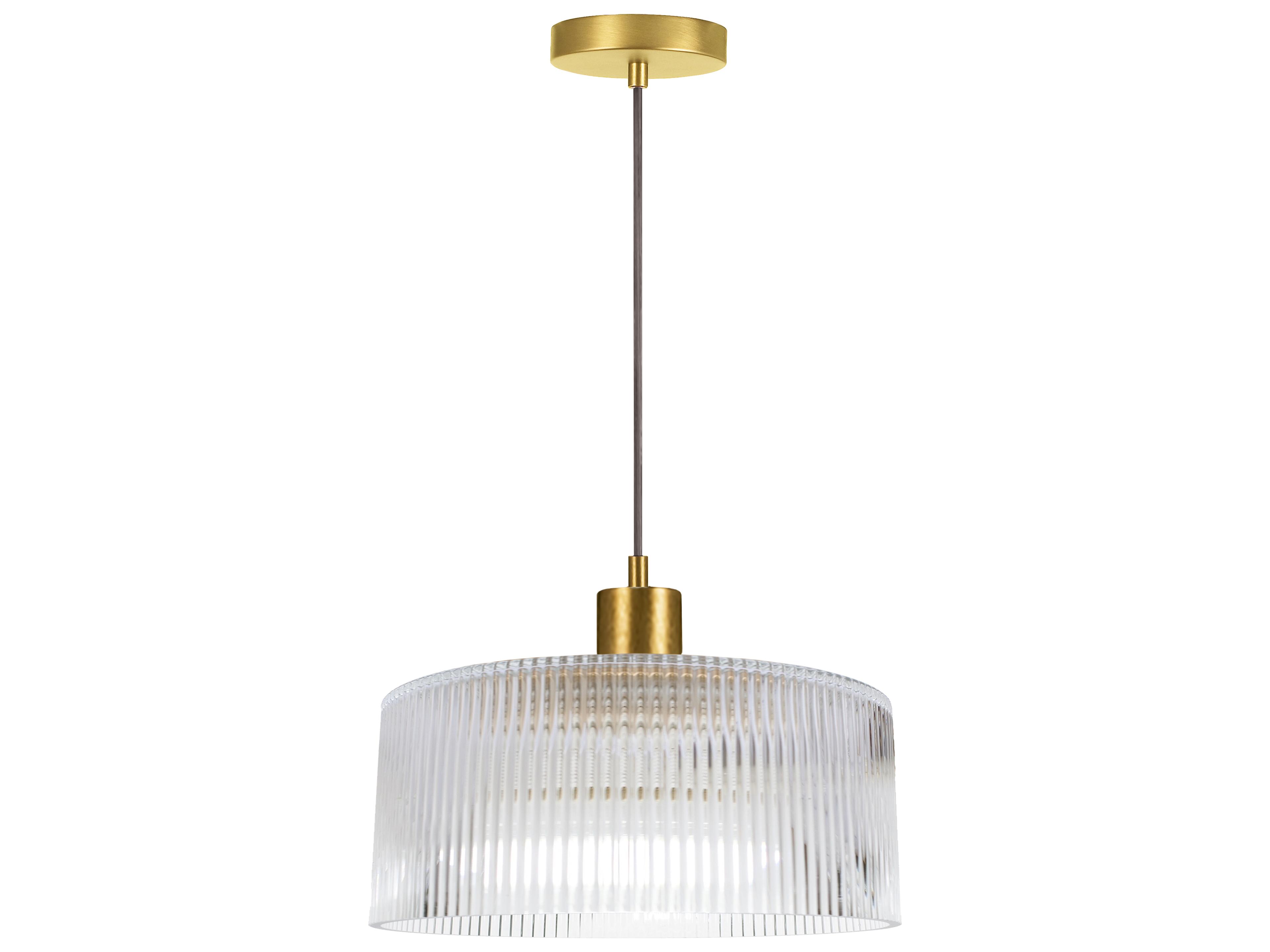 Nadine 1-Light Aged Brass Drum Mini Pendant