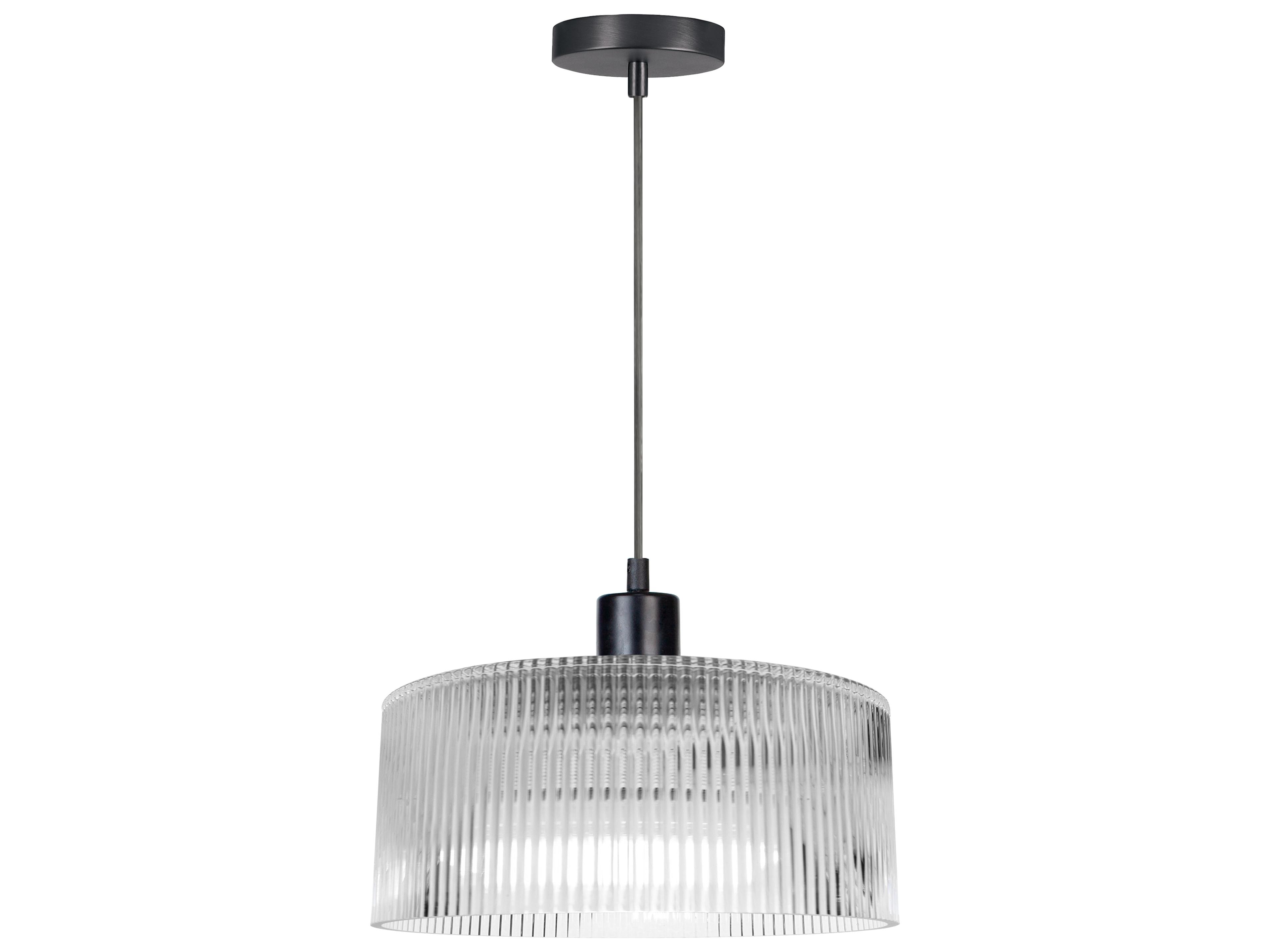 Nadine 1-Light Matte Black Drum Mini Pendant