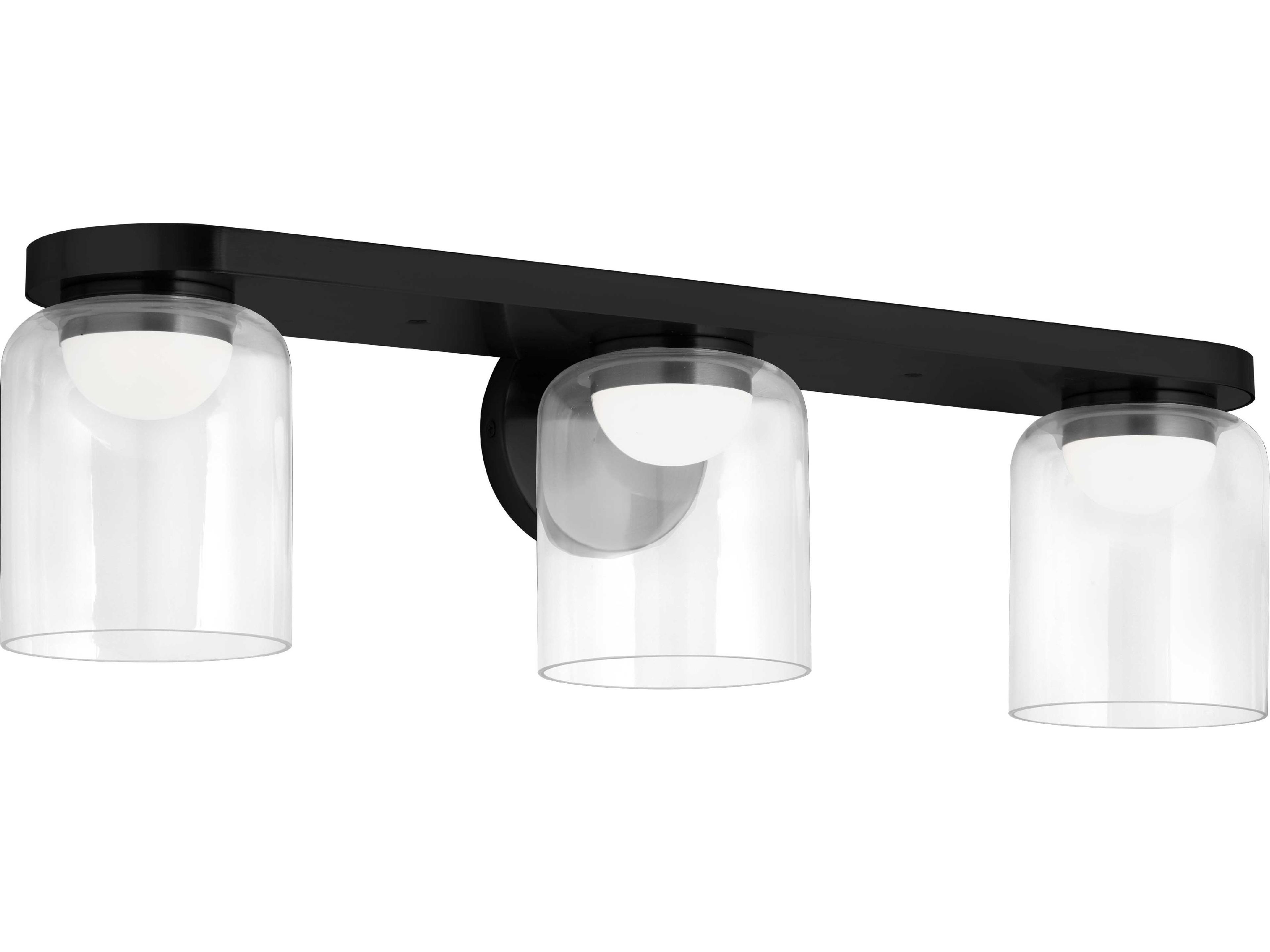 Nadine 3-Light Matte Black Vanity Light