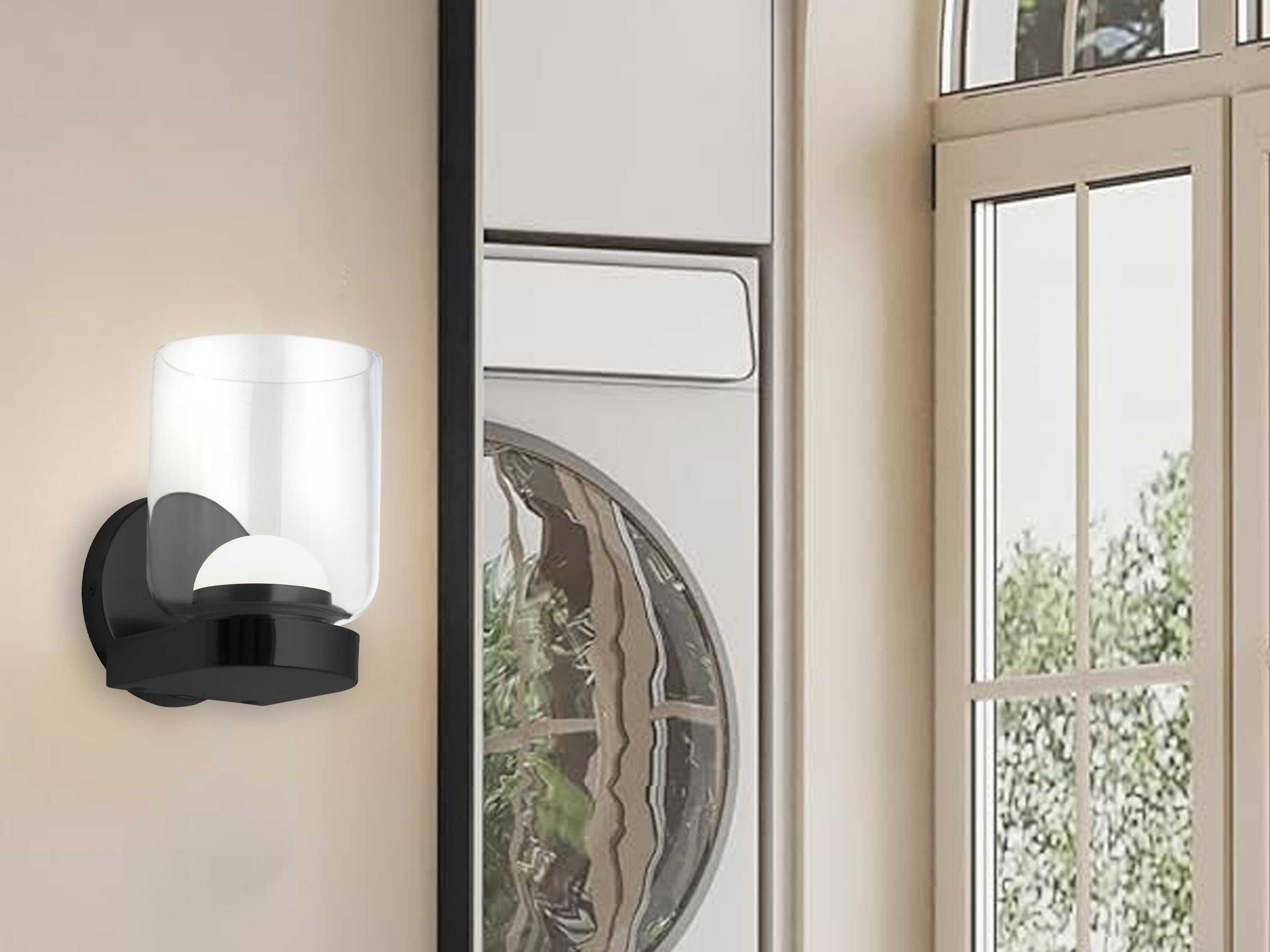 Dainolite Nadine 1-Light Matte Black Wall Sconce