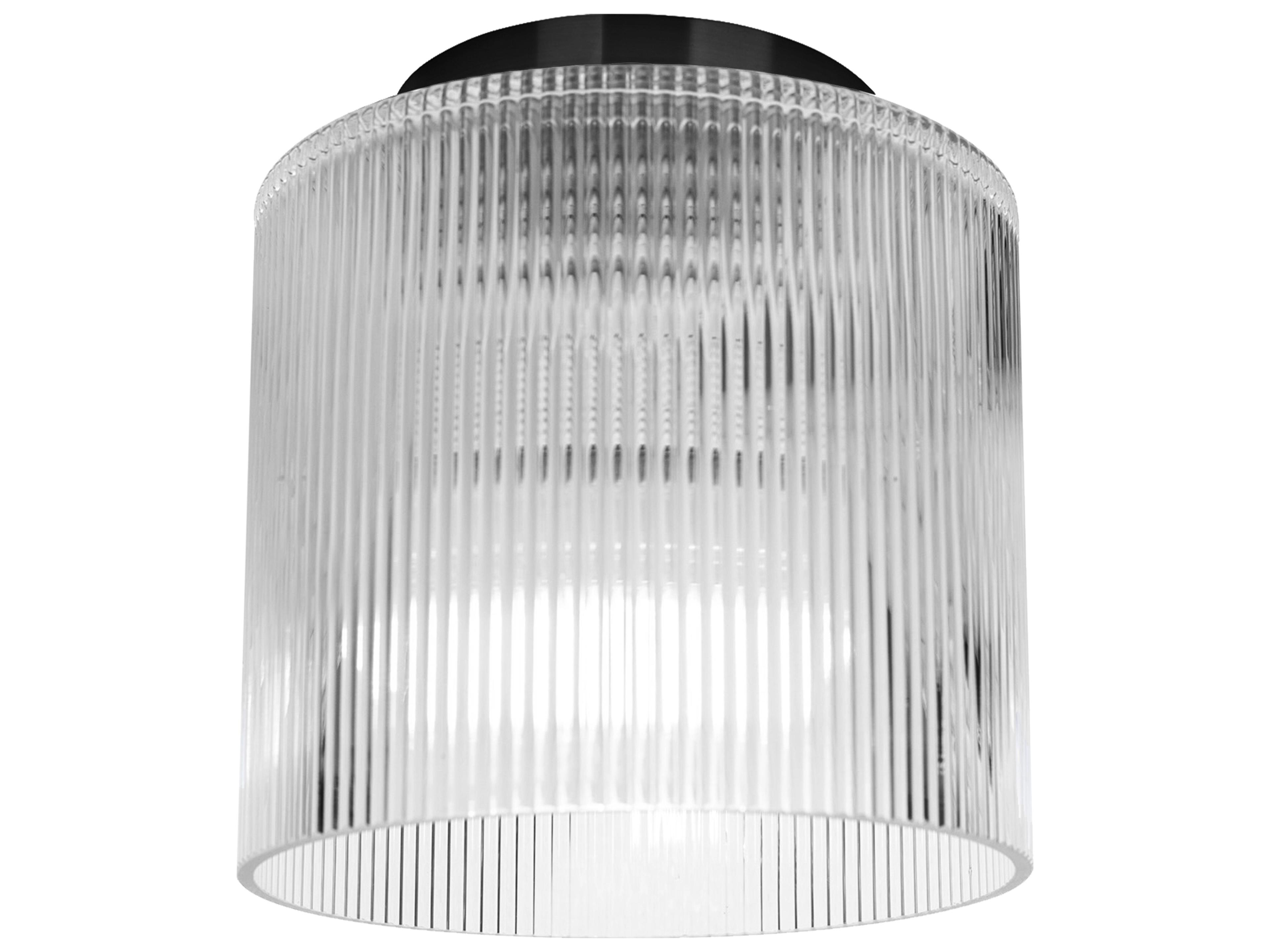 Nadine 1-Light Matte Black Cylinder Flush Mount