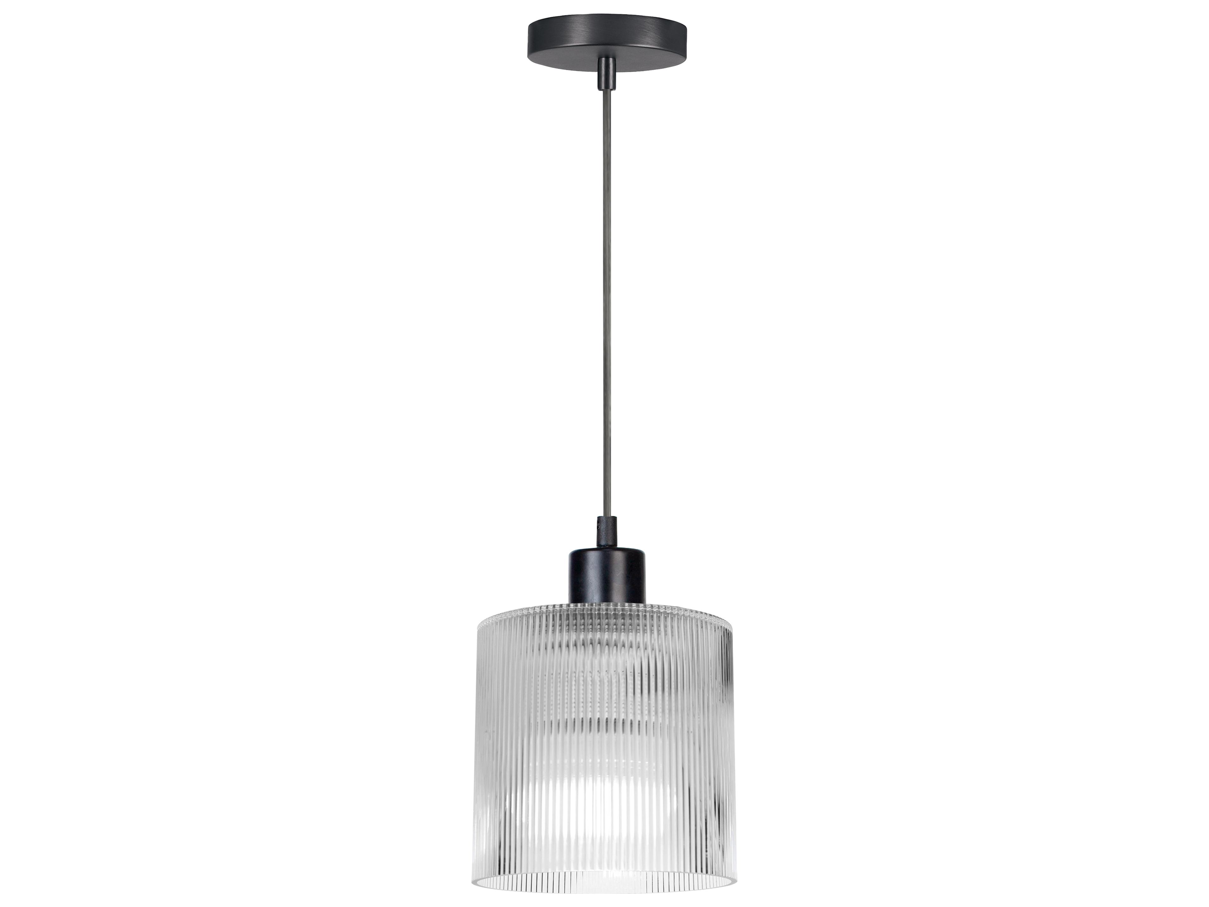 Nadine 1-Light Matte Black Drum Mini Pendant