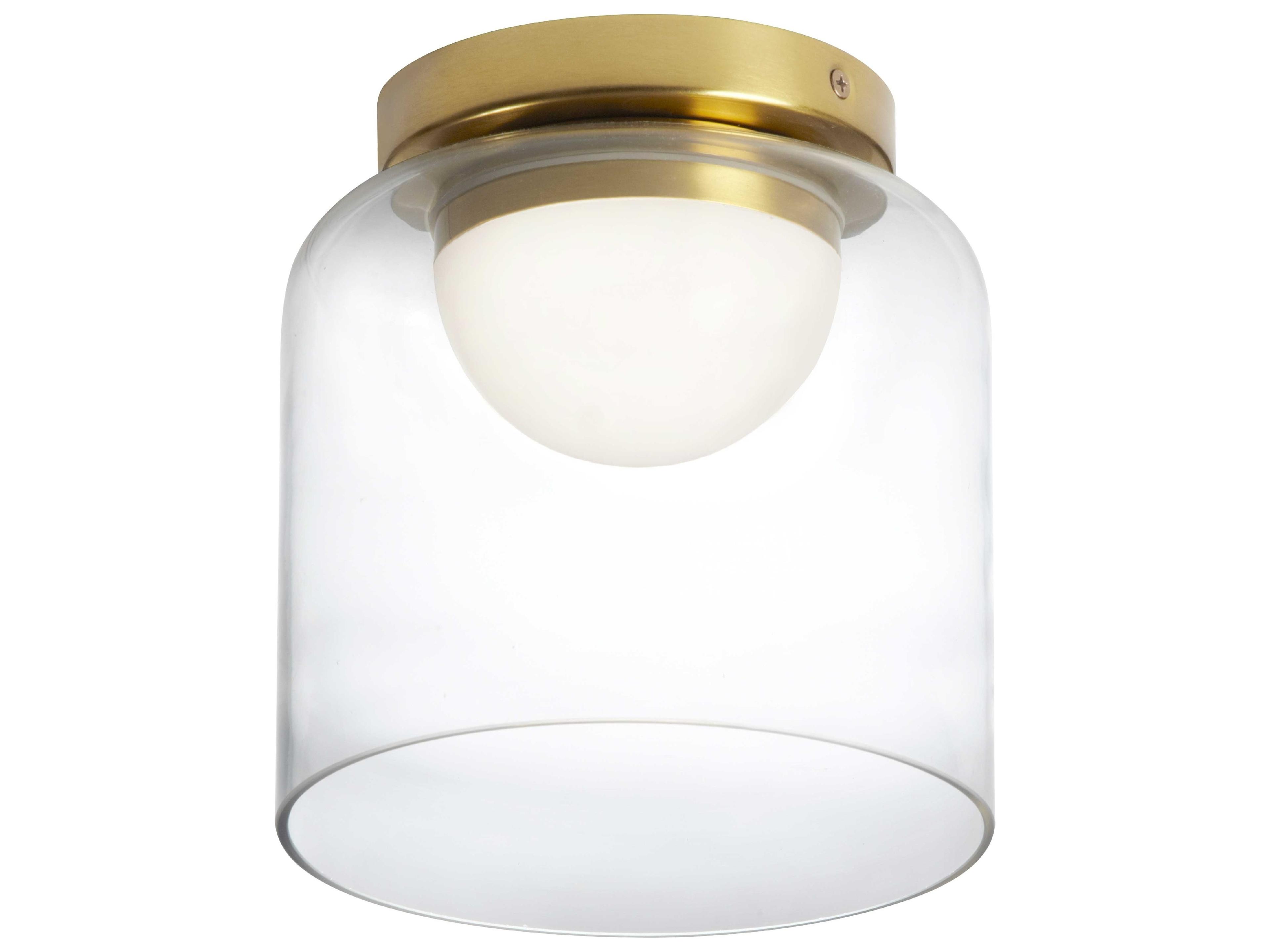 Nadine 1-Light Aged Brass Cylinder Flush Mount