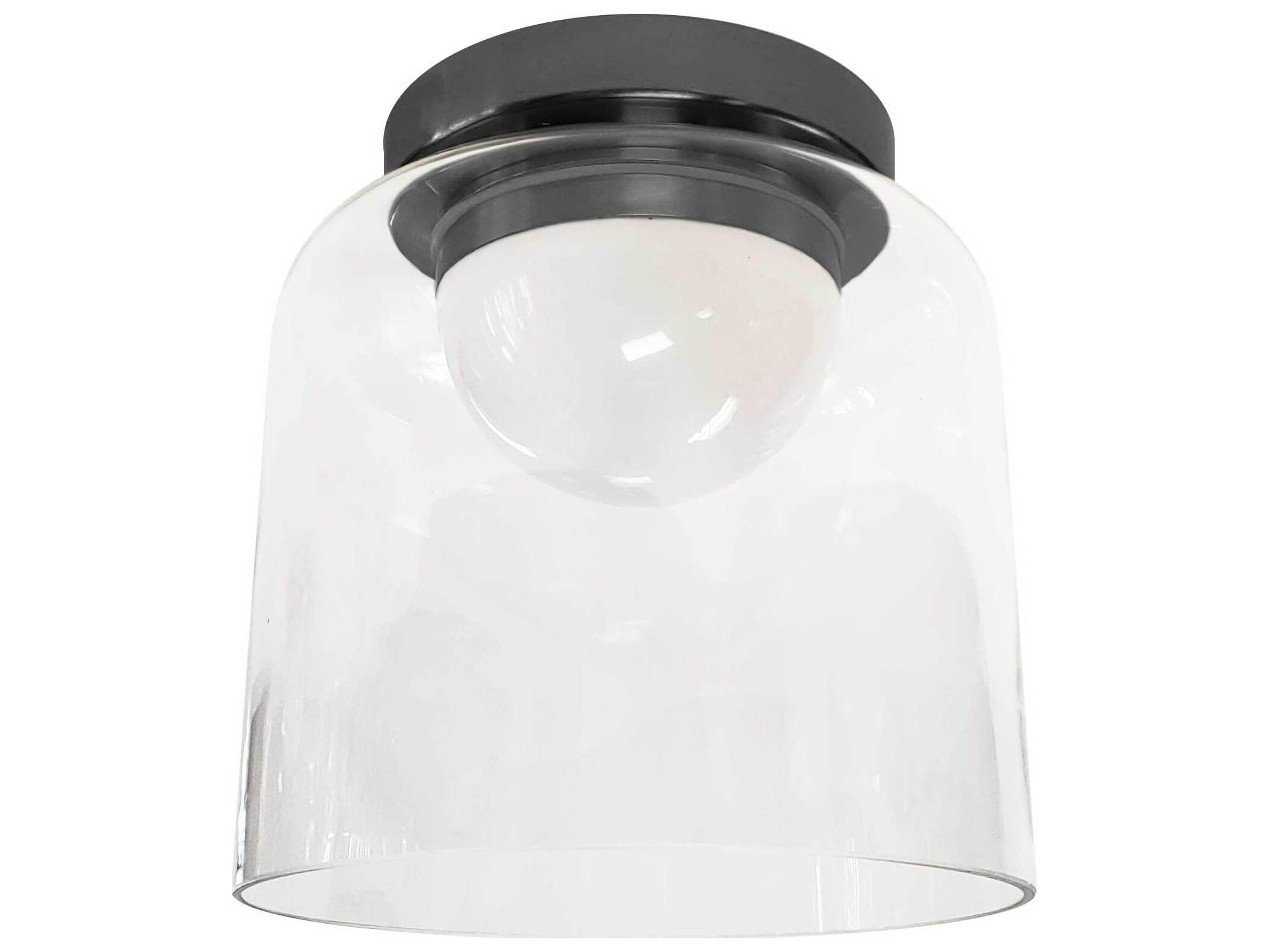 Nadine 1-Light Matte Black Cylinder Flush Mount
